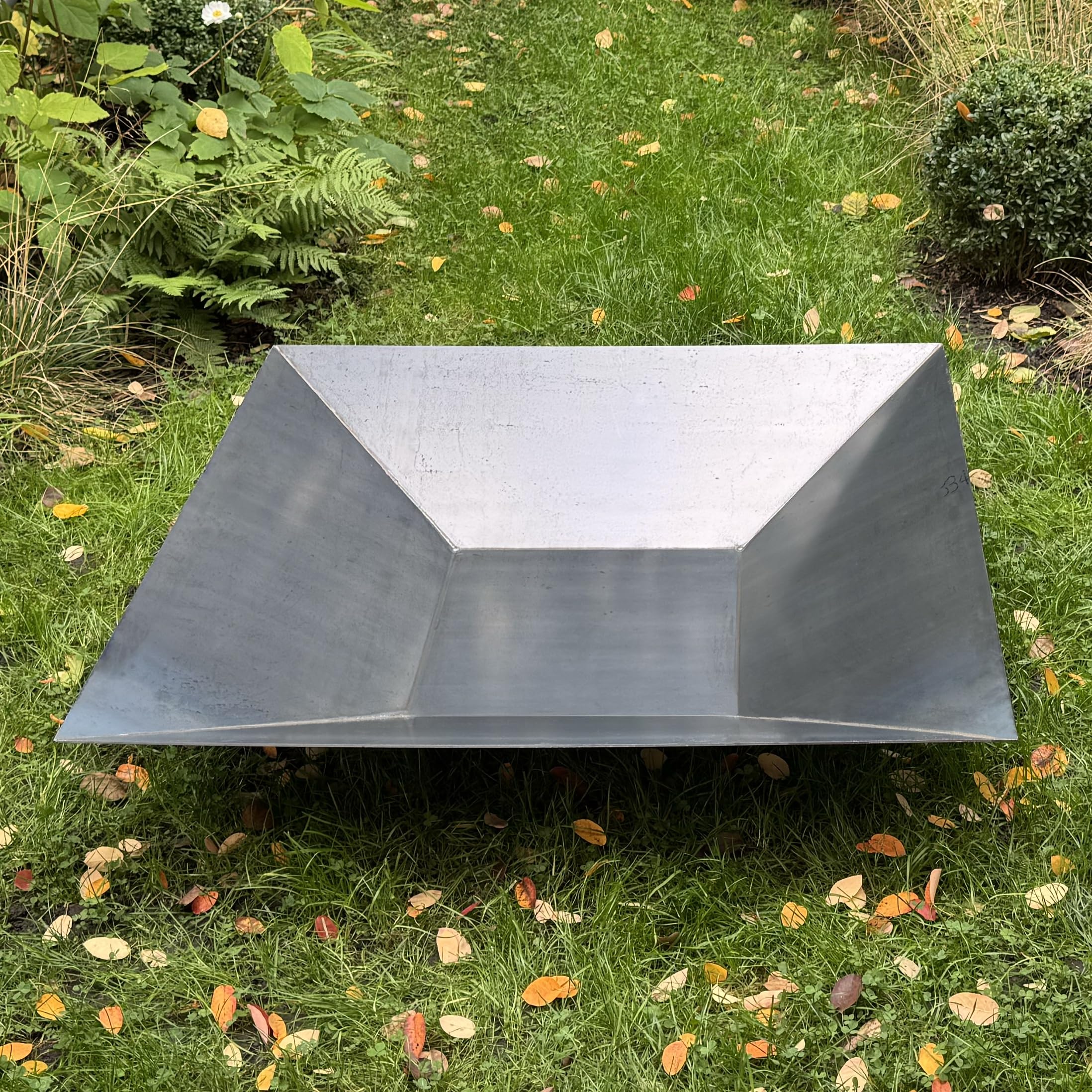 Braséro de Jardin Carré CORTEN 100cm | Vasque d'eau 2-en-1