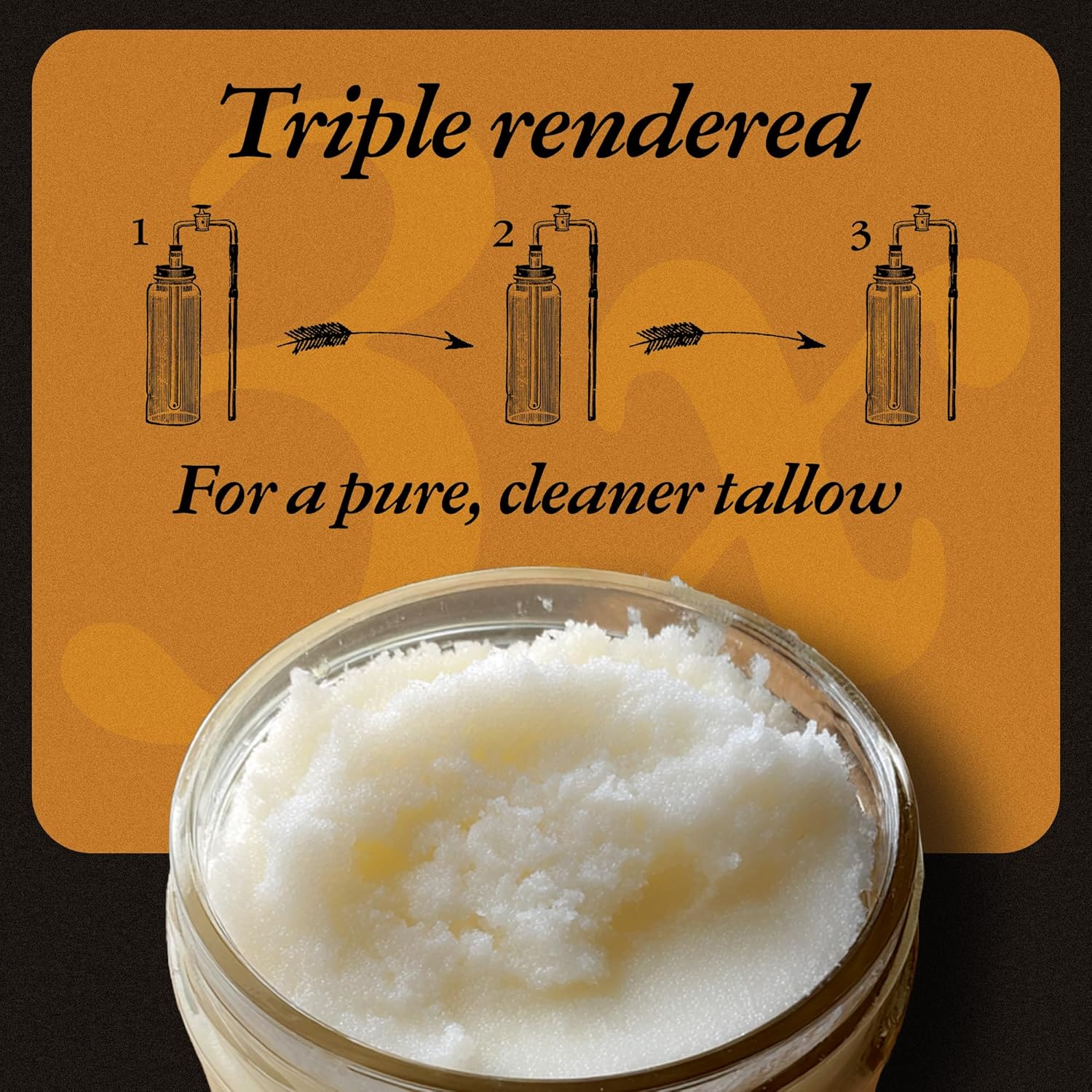 Traditional Nutrients Wagyu Beef Tallow LARGE 28oz Glass Jar, 100% Pure Suet Kidney Fat, Triple-Rendered, USDA Inspected | NO ADDITIVES & NO BLEACHING, Pure Beef Tallow