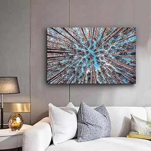 Miniatura 3 de BoxColors 1 Panel of 20x30 inches Canvas Prints Wall Art Pictures Framed Aspen Trees nature Tropical Home Decor Living Room Bedroom (N2312)