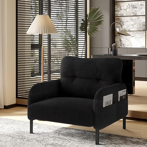 Corduroy Side Pocket Chair