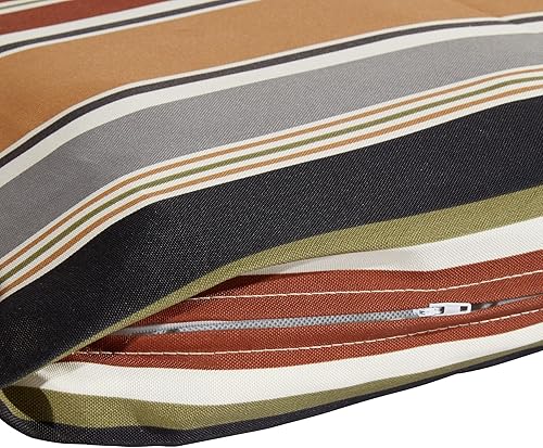 Miniatura 3 de South Pine Porch Cojín reversible para silla de descanso para exteriores con lazos de cuerda, rayas de ladrillo
