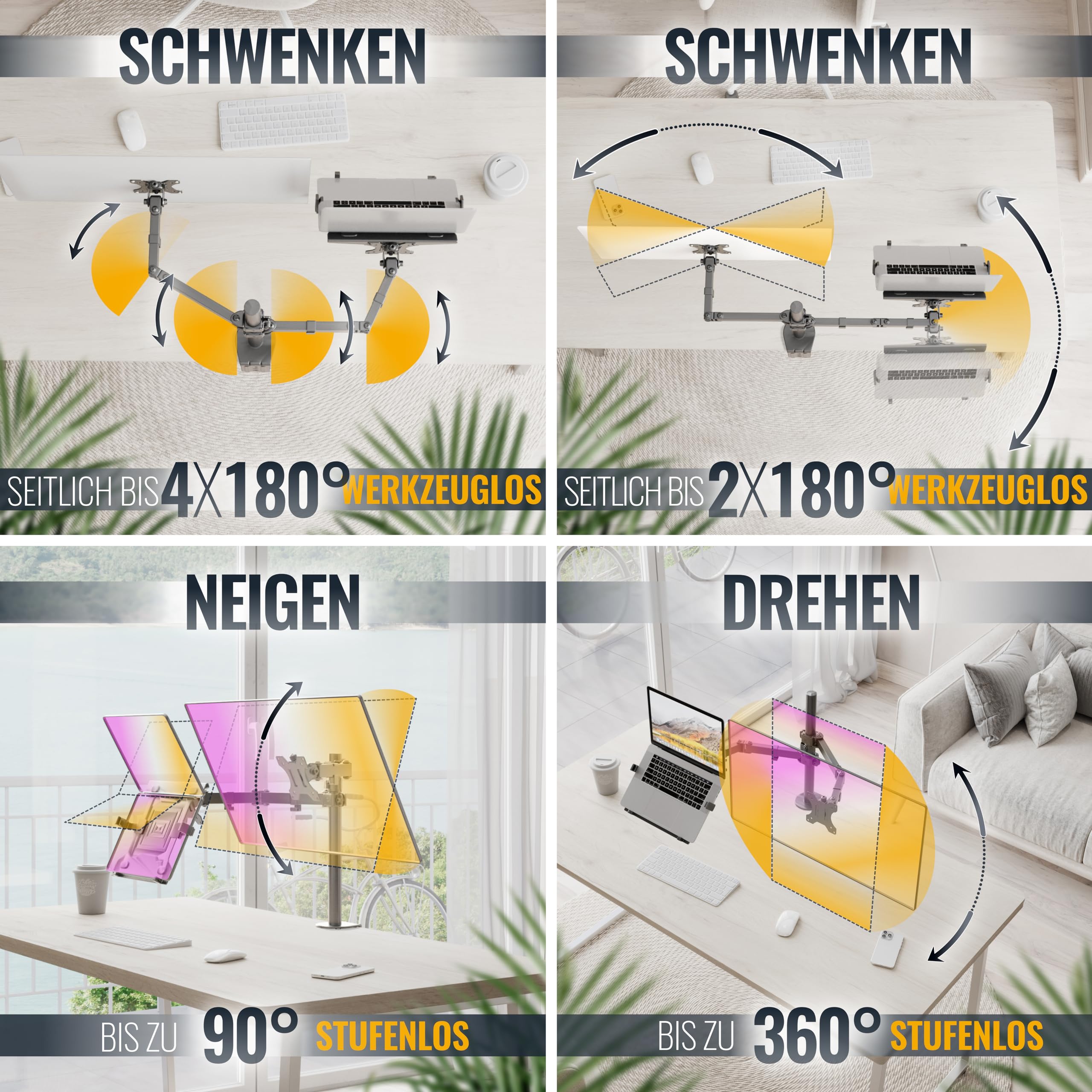 Ricoo Monitor Halterung 1 Monitor TS7111 Monitorhalterung mit -Ablage Monitorhalter für 13–34 Zoll höhenverstellbarer Monitorarm zur Tischmontage VESA 75x75 / VESA 100x100 – Bild 3