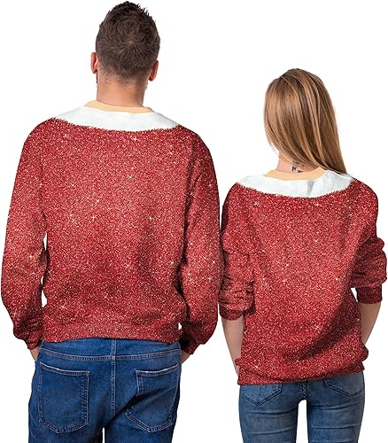Miniatura 9 de Roevite Sudaderas de Navidad unisex con estampado 3D con cuello redondo manga larga suéter de Navidad