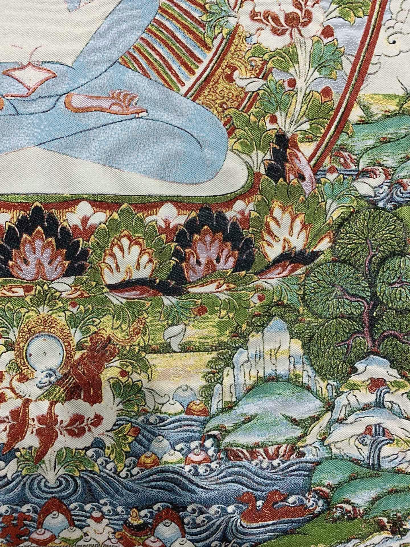 Thangka jedwabny haft buddyzm tybetański Samantabhadra budda Fengshui tangka wiszące na ścianie do wystroju domu gobelin medytacja