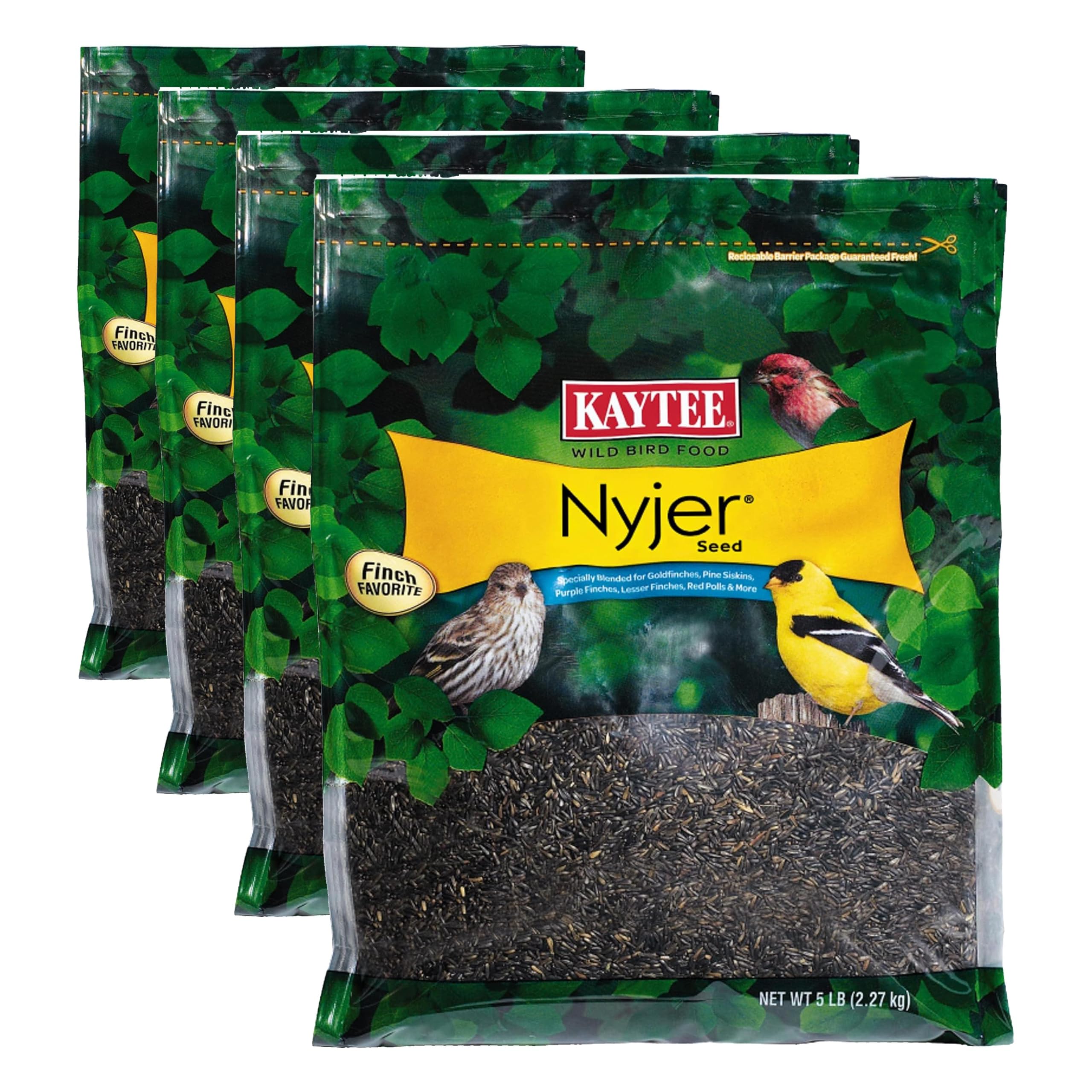 Kaytee Nyjer Wild Bird Food Seed, 5 Pound (Pack of 4) 5 Pound (Pack of 4) 5 Pound Bag