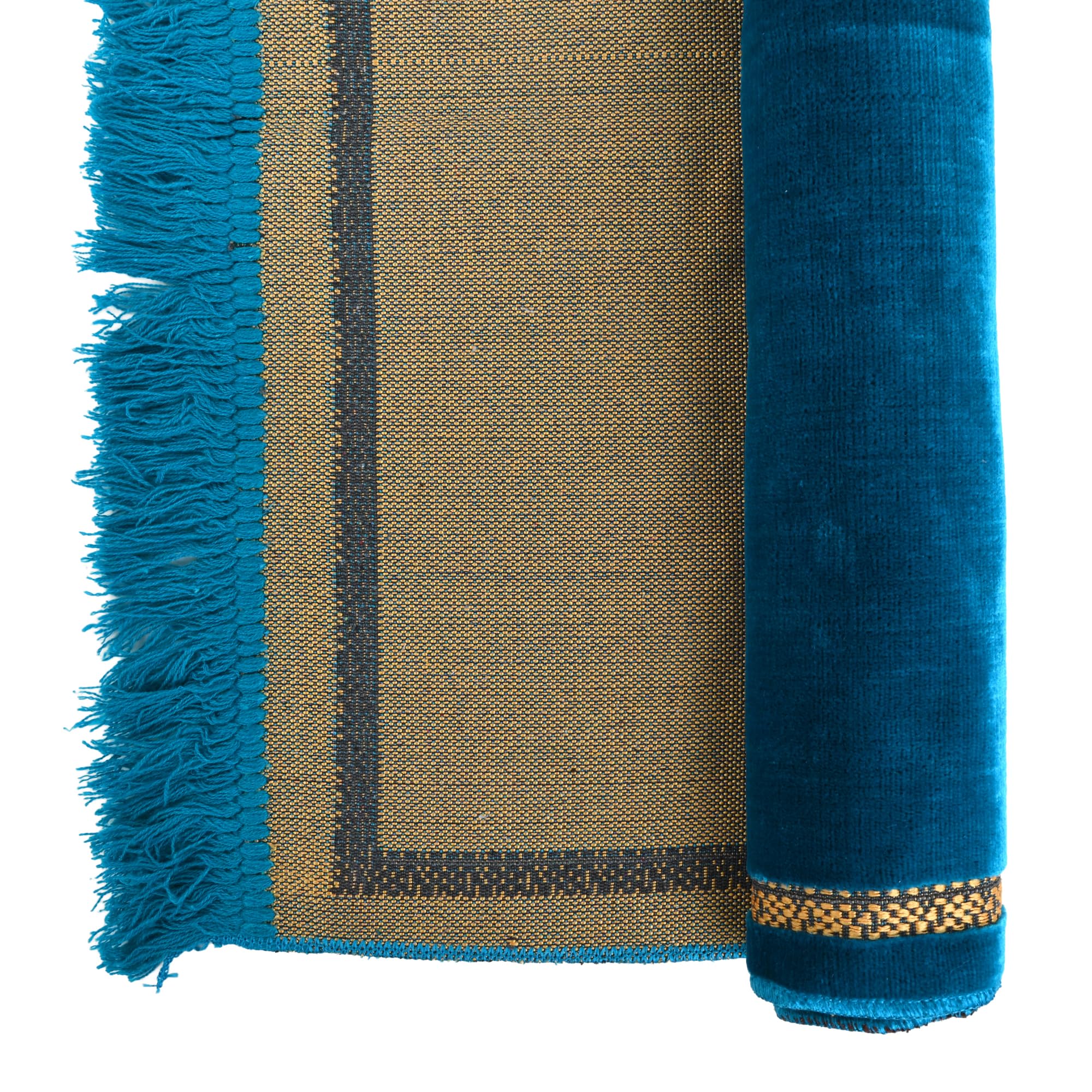 Velvet Prayer Mat - Blue Janamaz for Namaz -8