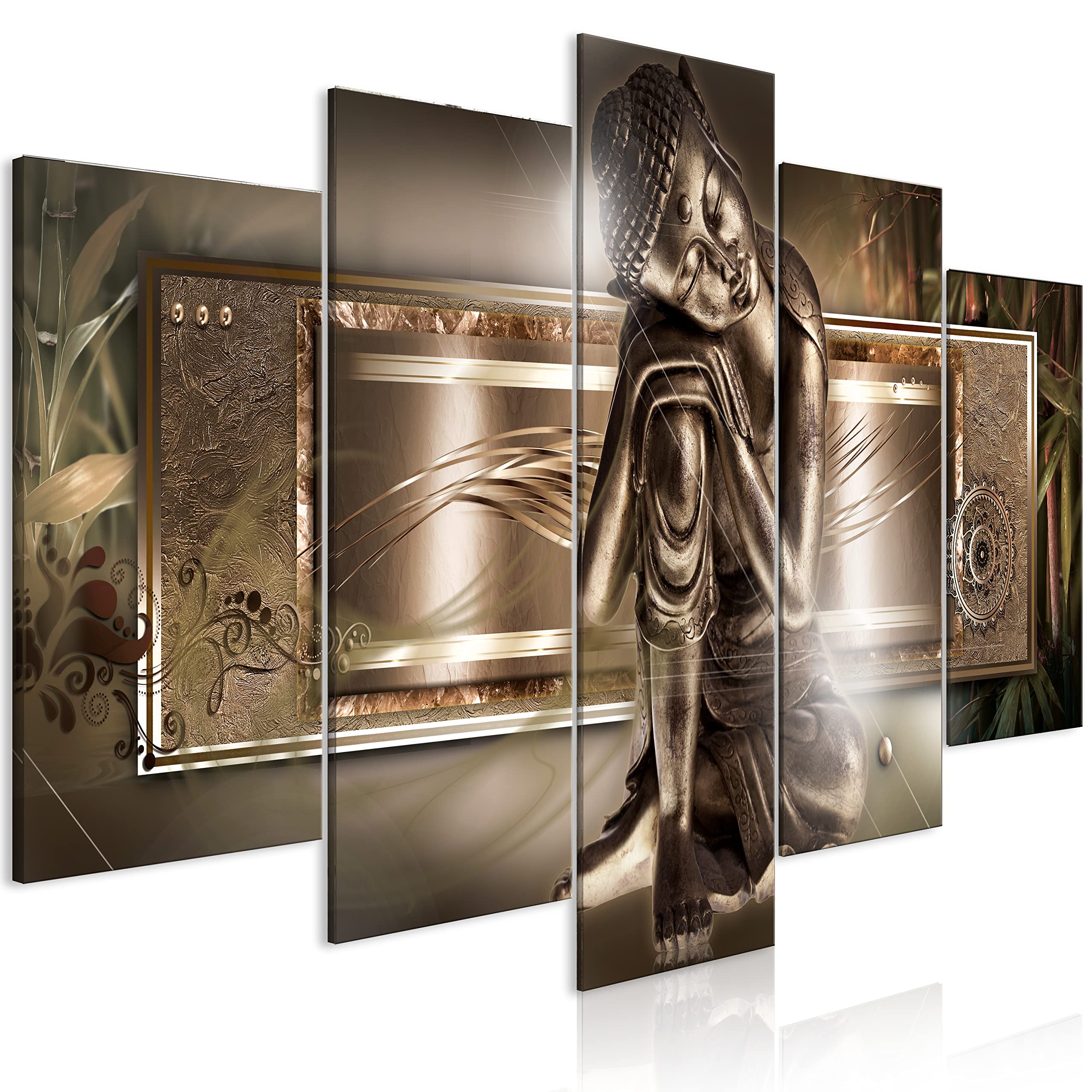 murando Cuadro en Lienzo Buda 100x50 cm Impresión de 5 Piezas Material Tejido no Tejido Impresión Artística Imagen Gráfica Decoracion de Pared Feng Shui ornamento p-C-10005-b-a
