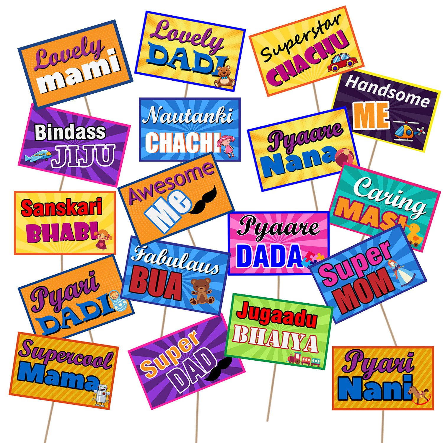 Party Propz Baby Shower Props for Photoshoot 18 Pcs Baby Shower Photo