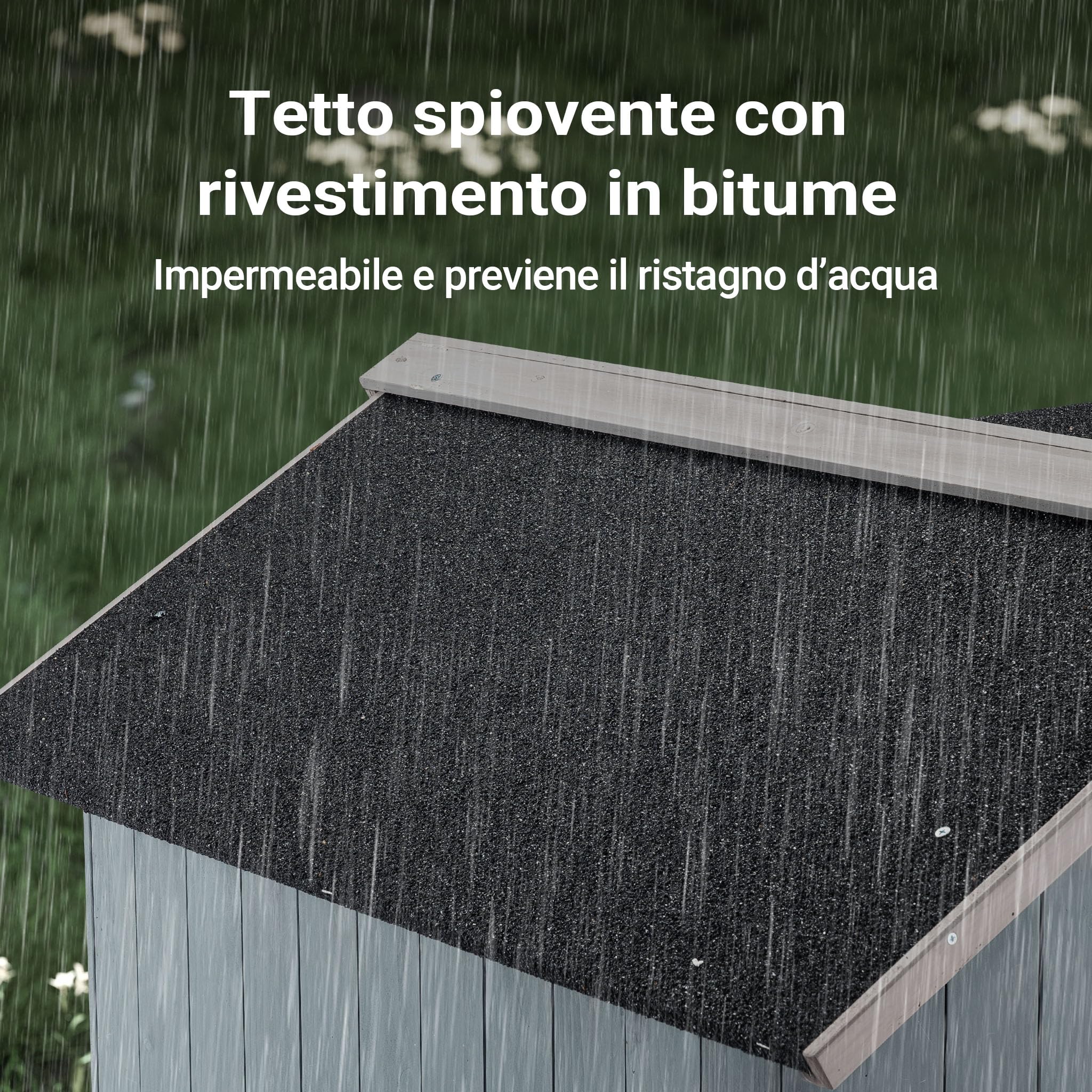 Cuccia per cani Luxus XL con patio in legno per uso esterno