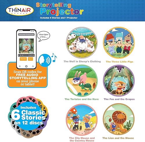 Miniatura 4 de Dr. STEM Toys Proyector de historias para niños de 3 años en adelante  Proyector preescolar con linterna presenta 6 historias clásicas en 12