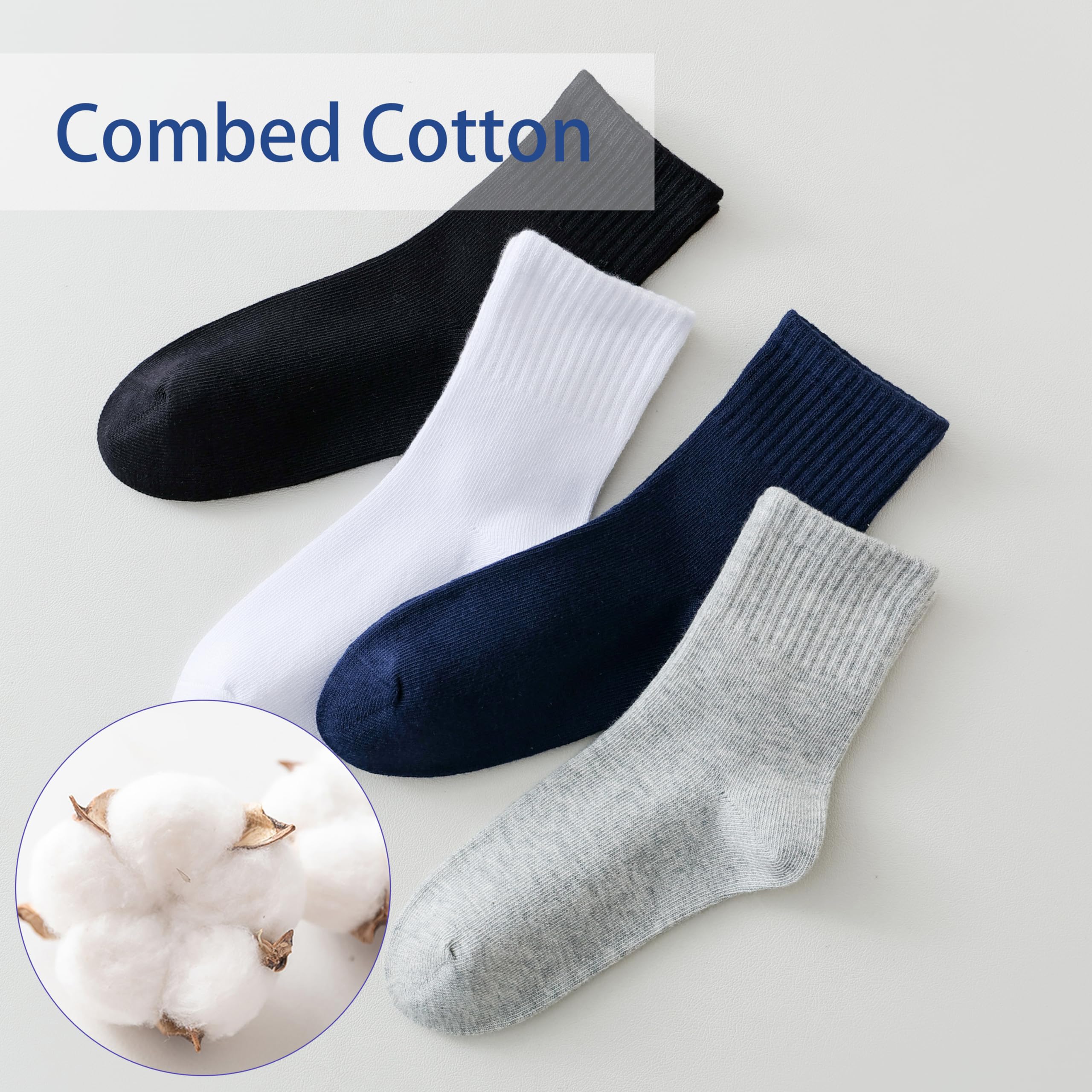 Marchare Lot de 6 paires de chaussettes sans couture pour enfants en coton avec rayures rétro