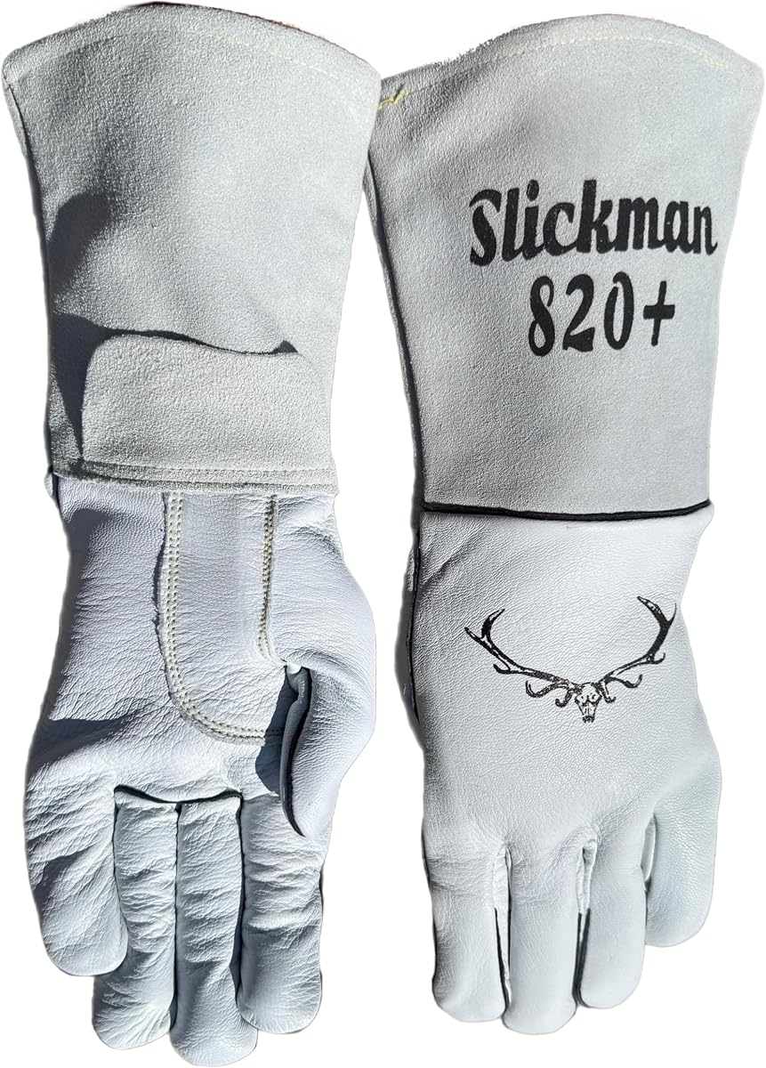 Guante de soldadura de piel de alce 820 Plus Premium para tareas múltiples, TIG/MIG/palo hecho para artesanos