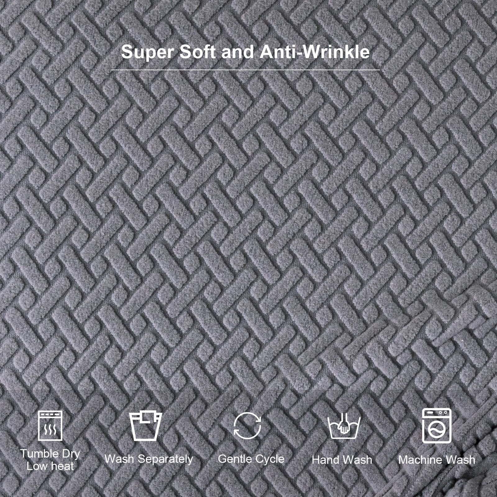 Genina Fundas de asiento para silla de comedor, fundas de asiento de cocina, fundas de silla (gris oscuro, 6 piezas)