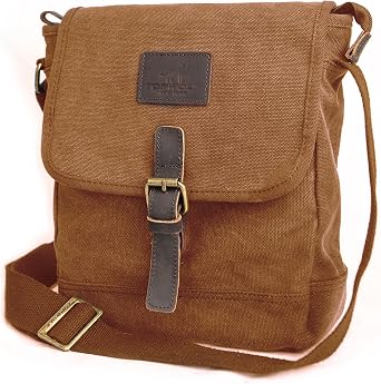 Canvas Messenger Bag Small Crossbody Bag Casual Travel Working Tools Bag Shoulder Bag Hold Phone Handset Anti Theft