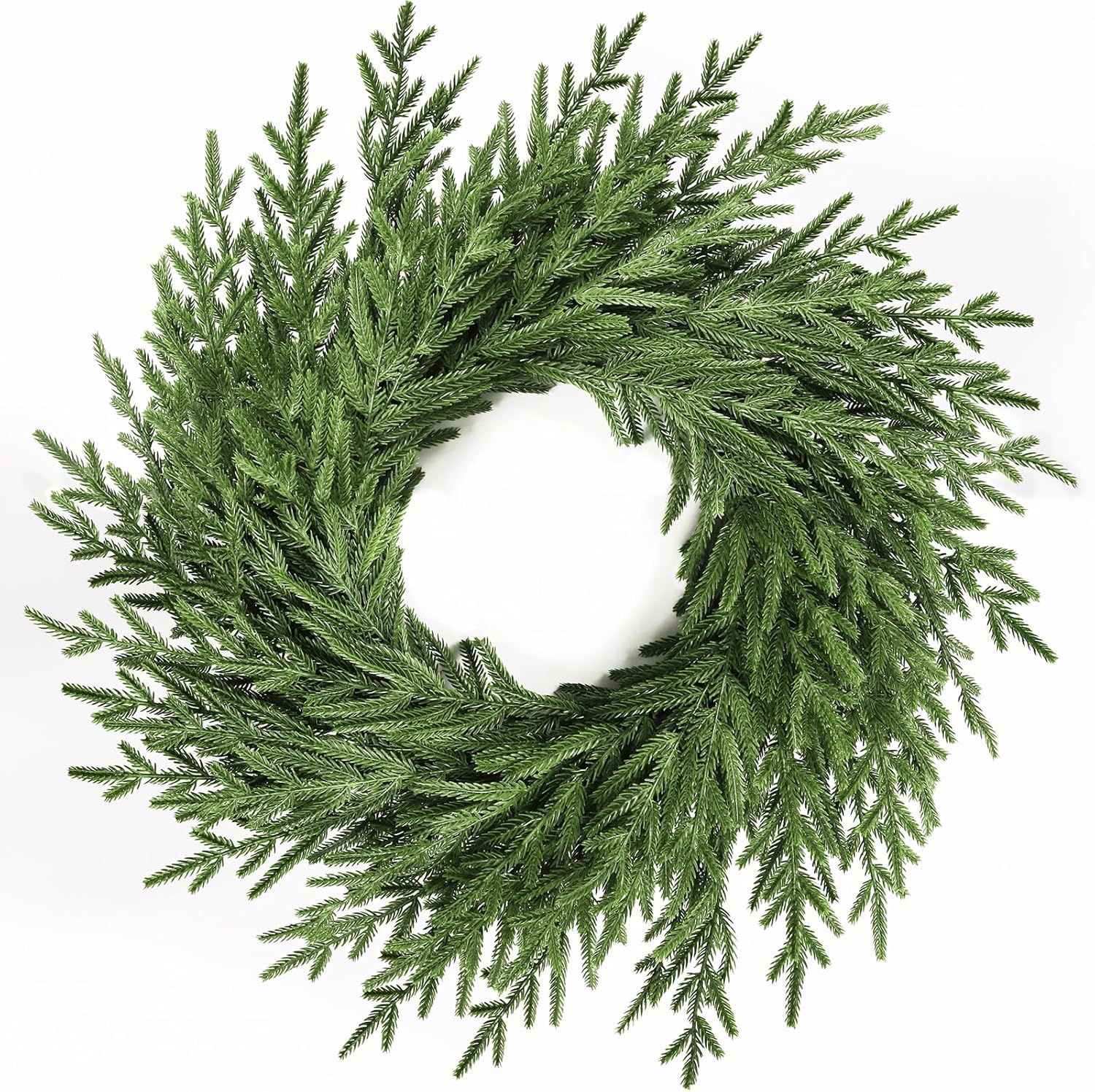 26" Christmas Wreath for Front Door,Real Touch Artificial Norfork Pine Wreath for Outoor Inooor Porch,Window,Wall,Xmas,Thanksgiving Day Home Decor