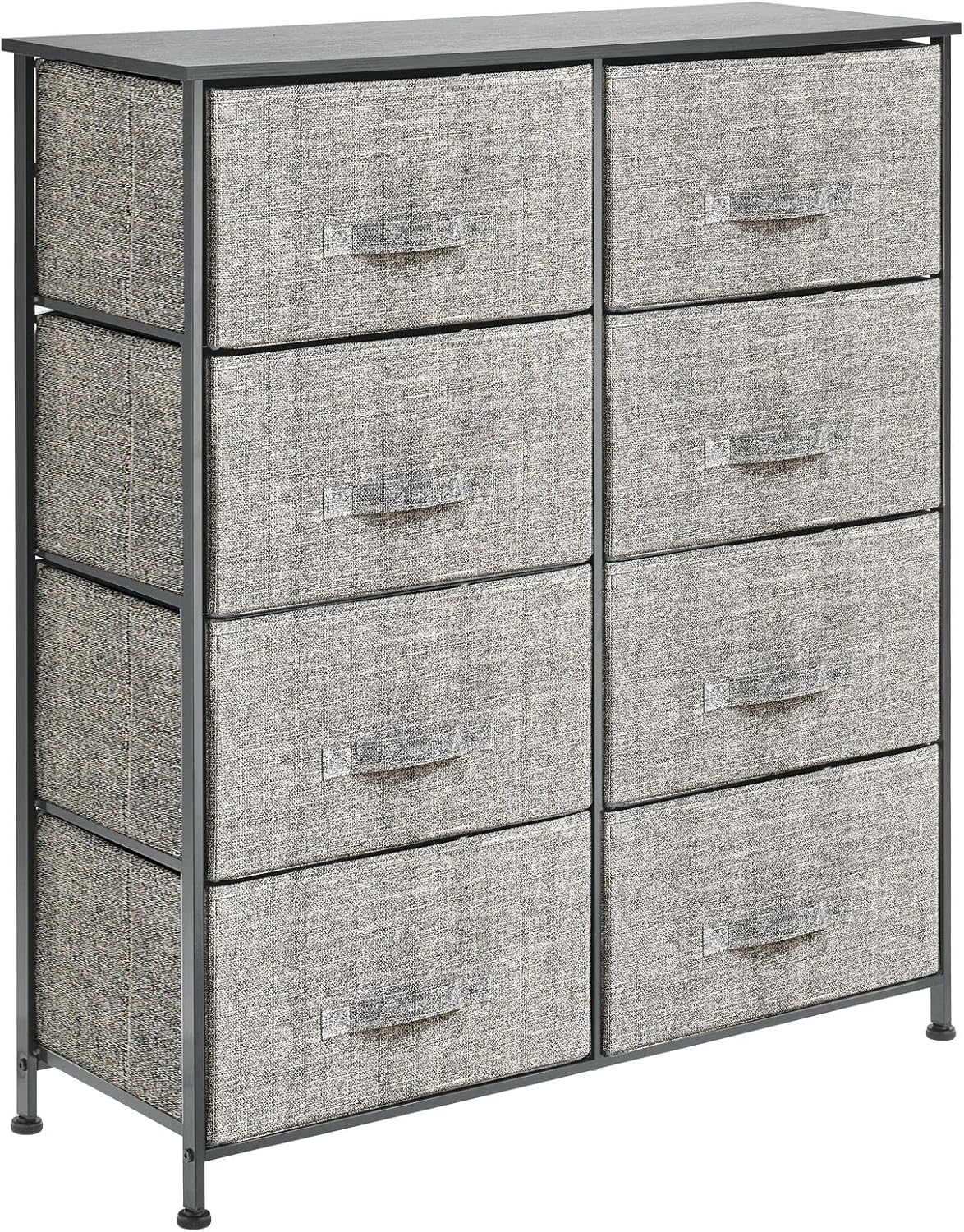 Bіg Sаlе mDesign Storage Dresser Furniture Unit - Tall Standing Organizer for Bedroom, Office, Living Room, and Closet - 8 Slim Drawer Removable Fabric Bins - Black/Graphite Gray