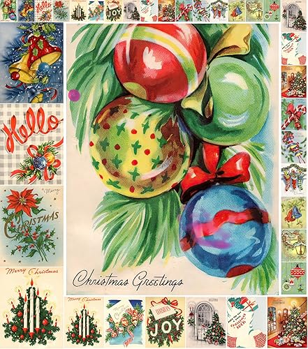 Miniatura 5 de FLONZ - Papel para decoupage, paquete de papel (35 hojas de 6 x 8 pulgadas), tarjetas con diseño vintage de Papá Noel para decoupage, manualidades y