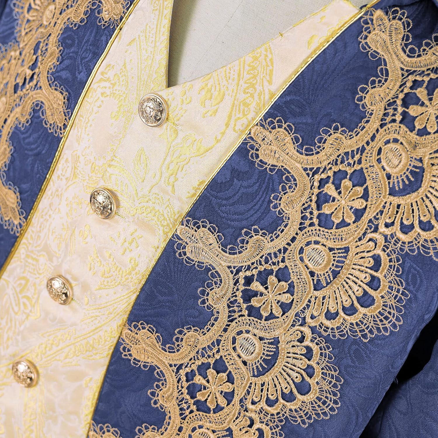 Men's Medieval Tailcoat Jacket Embroidery Vintage Gothic Steampunk Tuxedo - Image 5