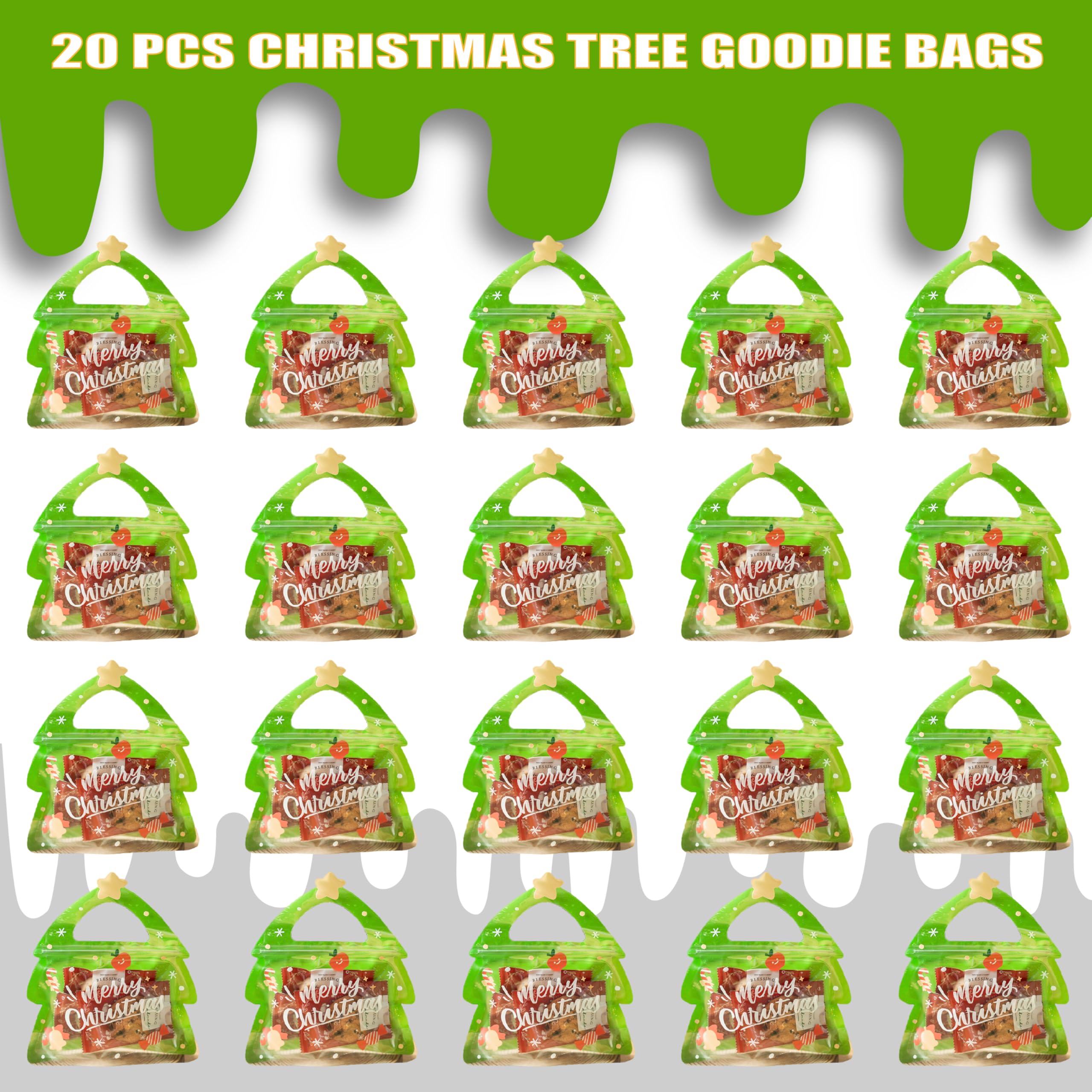 AOKELEON Bolsas de dulces para árbol de Navidad, 100 unidades (árbol de Navidad)