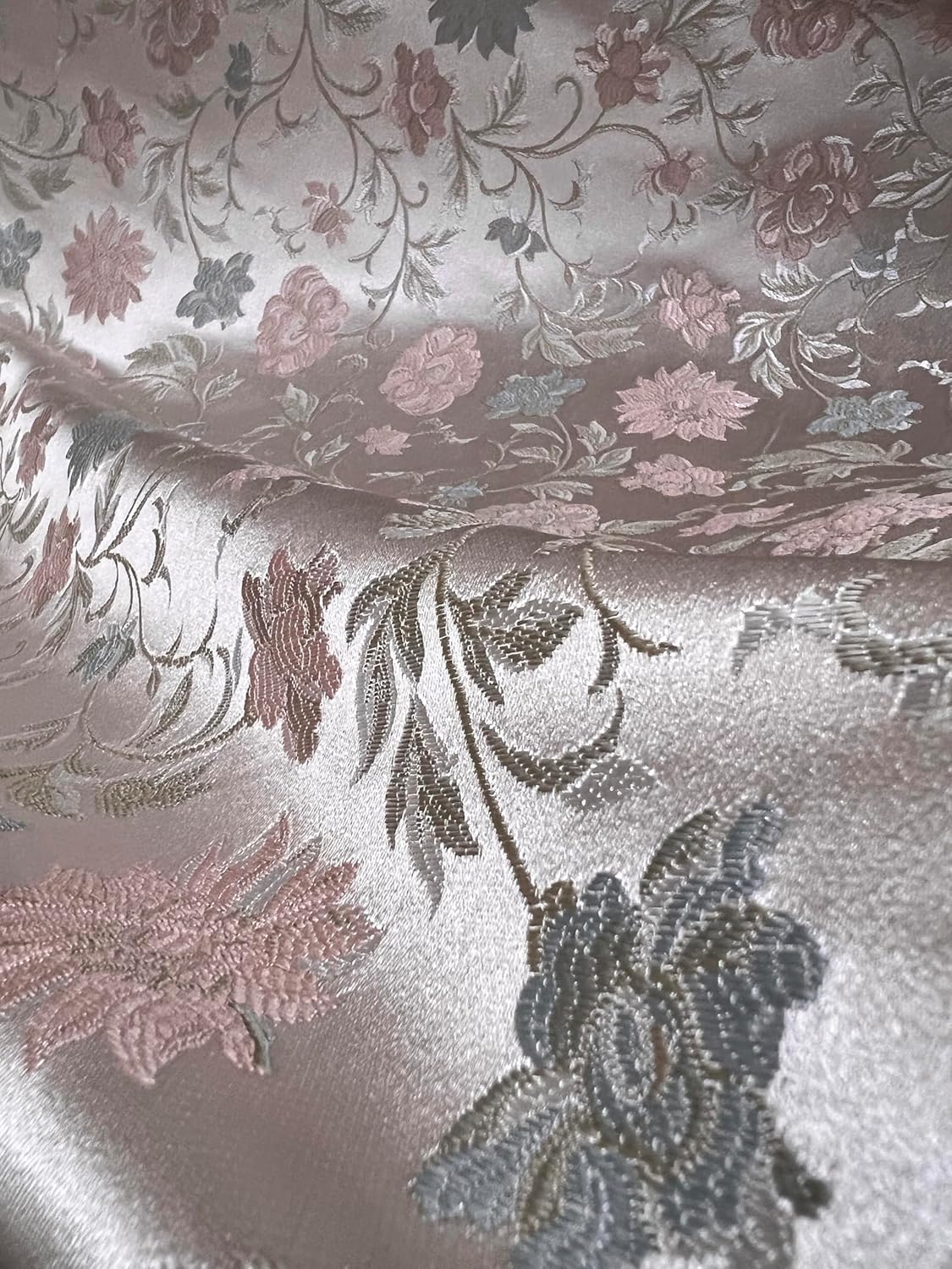 Luxurious Woven Brocade Jacquard Floral Design Heavy Duty Fabric for Upholstery, Sofa, Cushion, Chair, Furniture, Craft - Width 54 inches - Fabric by The Yard (Pink)