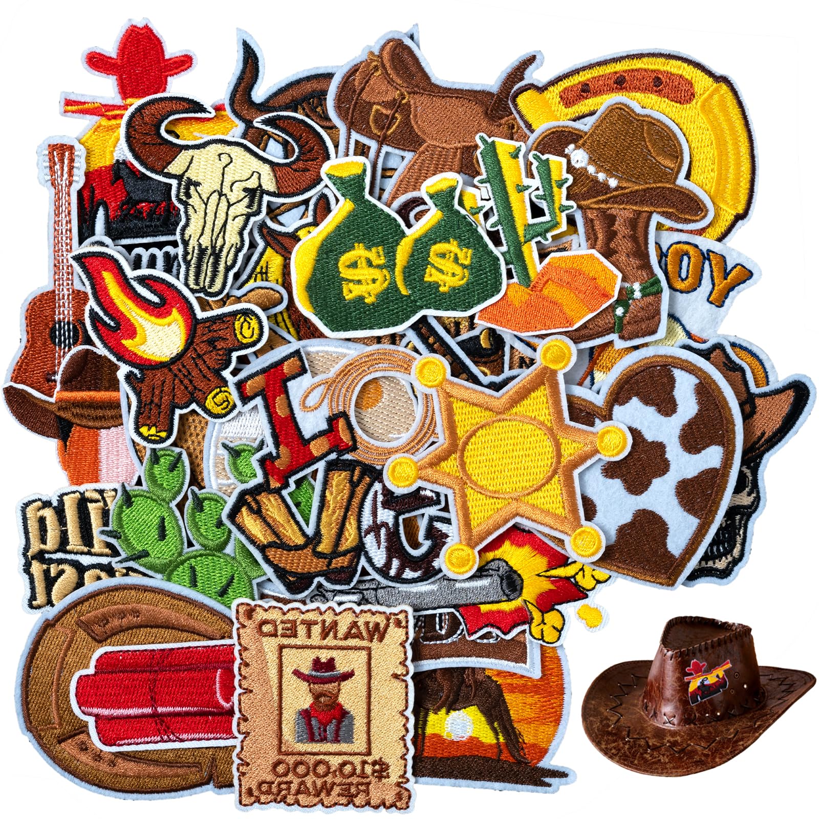 Amazon.com: VervelaLibre 30Pcs Western Embroidered Iron On Patches for ...