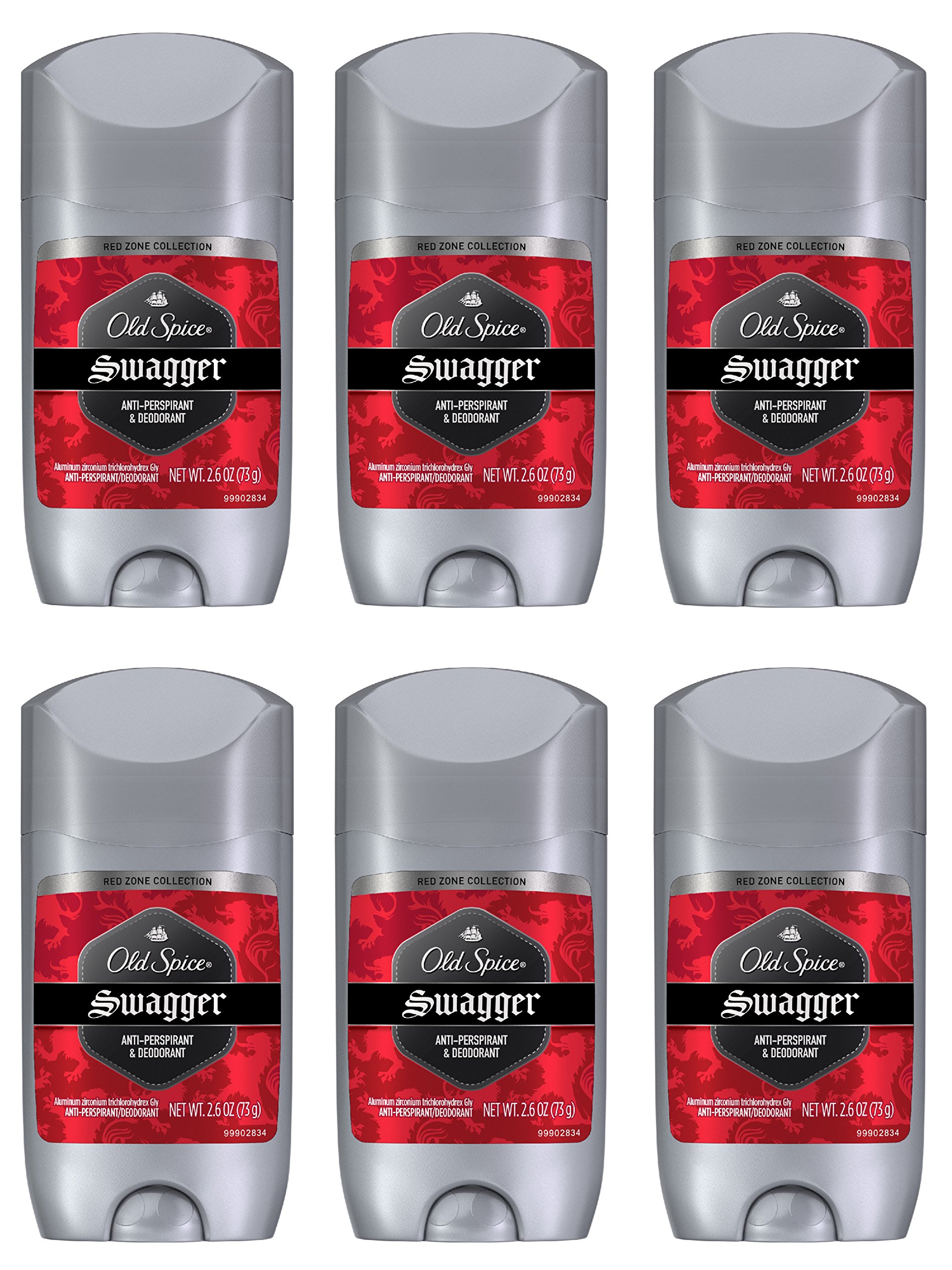 Old Spice Red Zone Collection Invisible Solid Swagger Scent Mens Anti-Perspirant Deodorant 2 6 Ounce Pack of 6