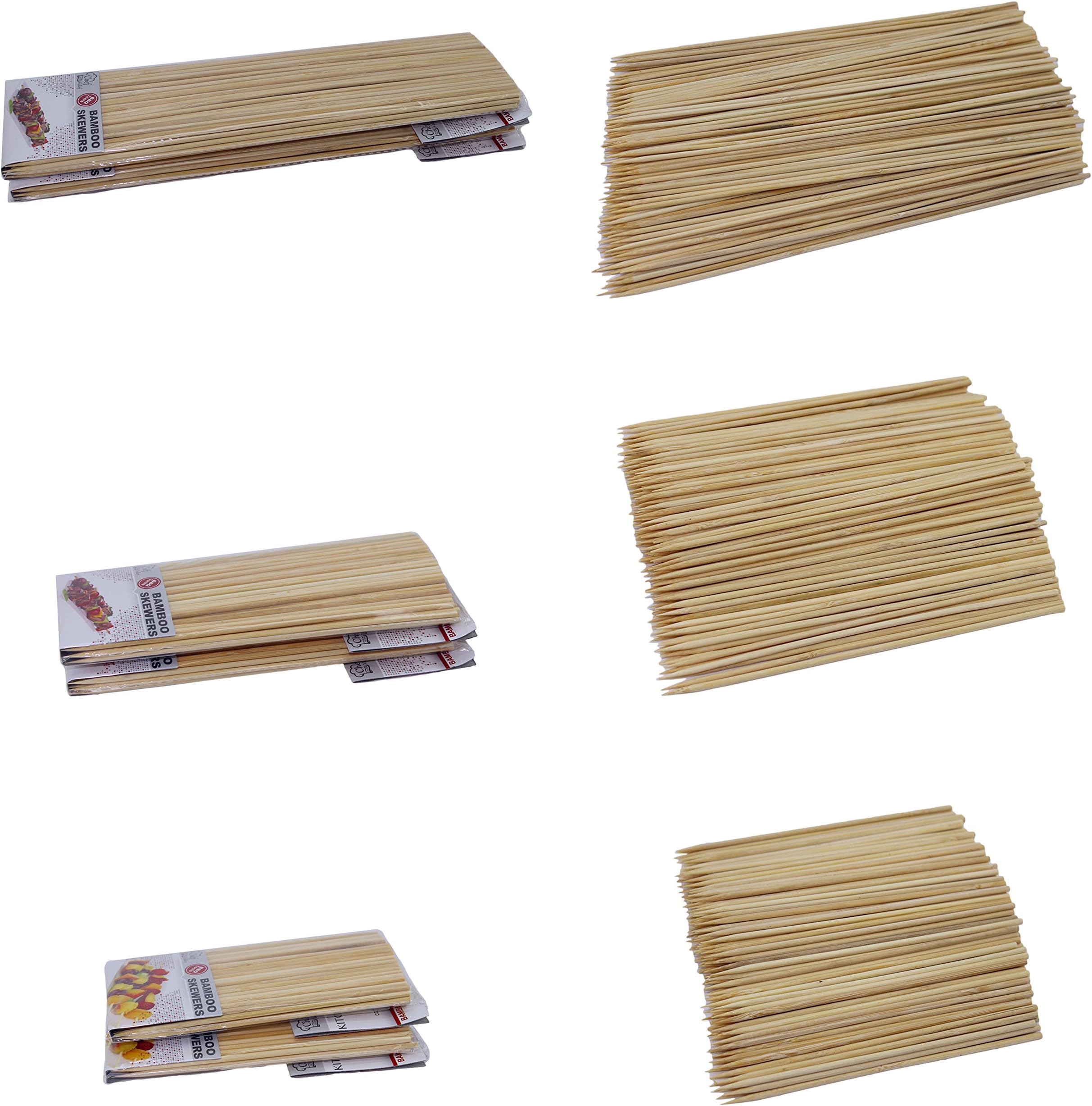 Chef Valley Set of 600 Bamboo Skewers in Assorted Sizes, 6", 8", and 12" Long Combo