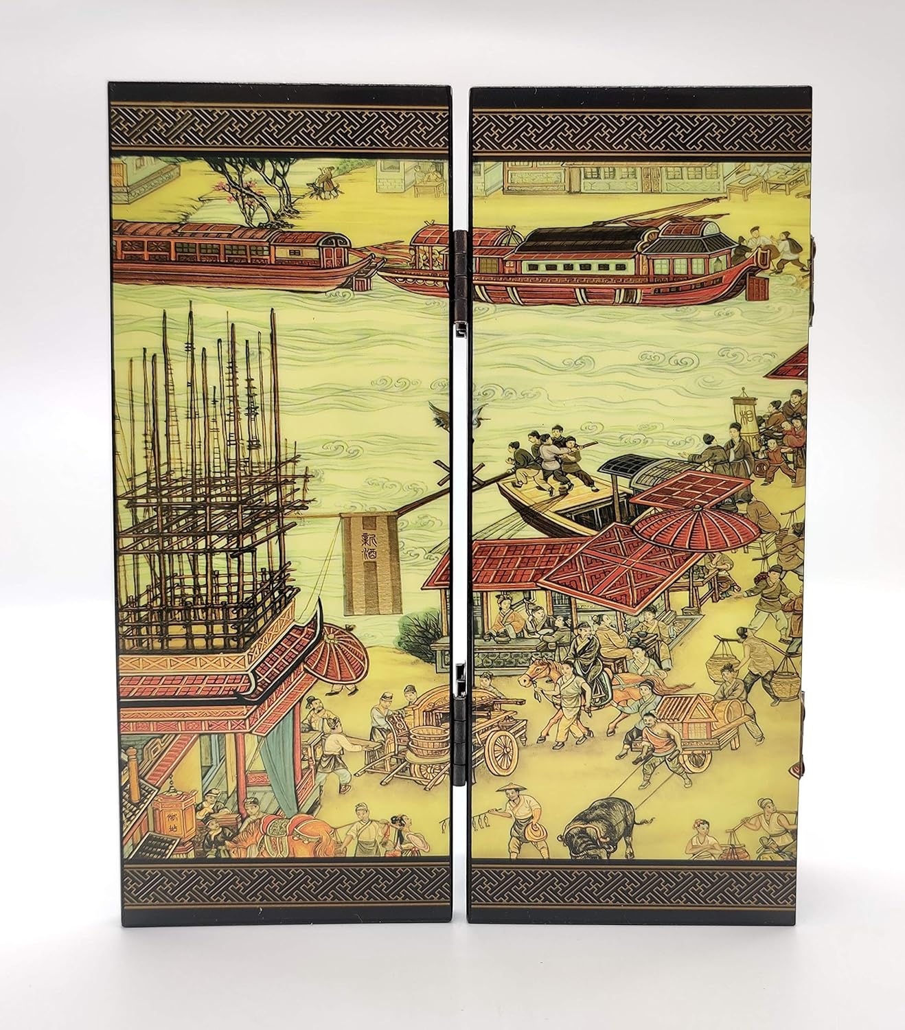 Miniature Painted Screen (Going Up to the River on Qingming Day/清明上河图/Qingming Shang He Tu)