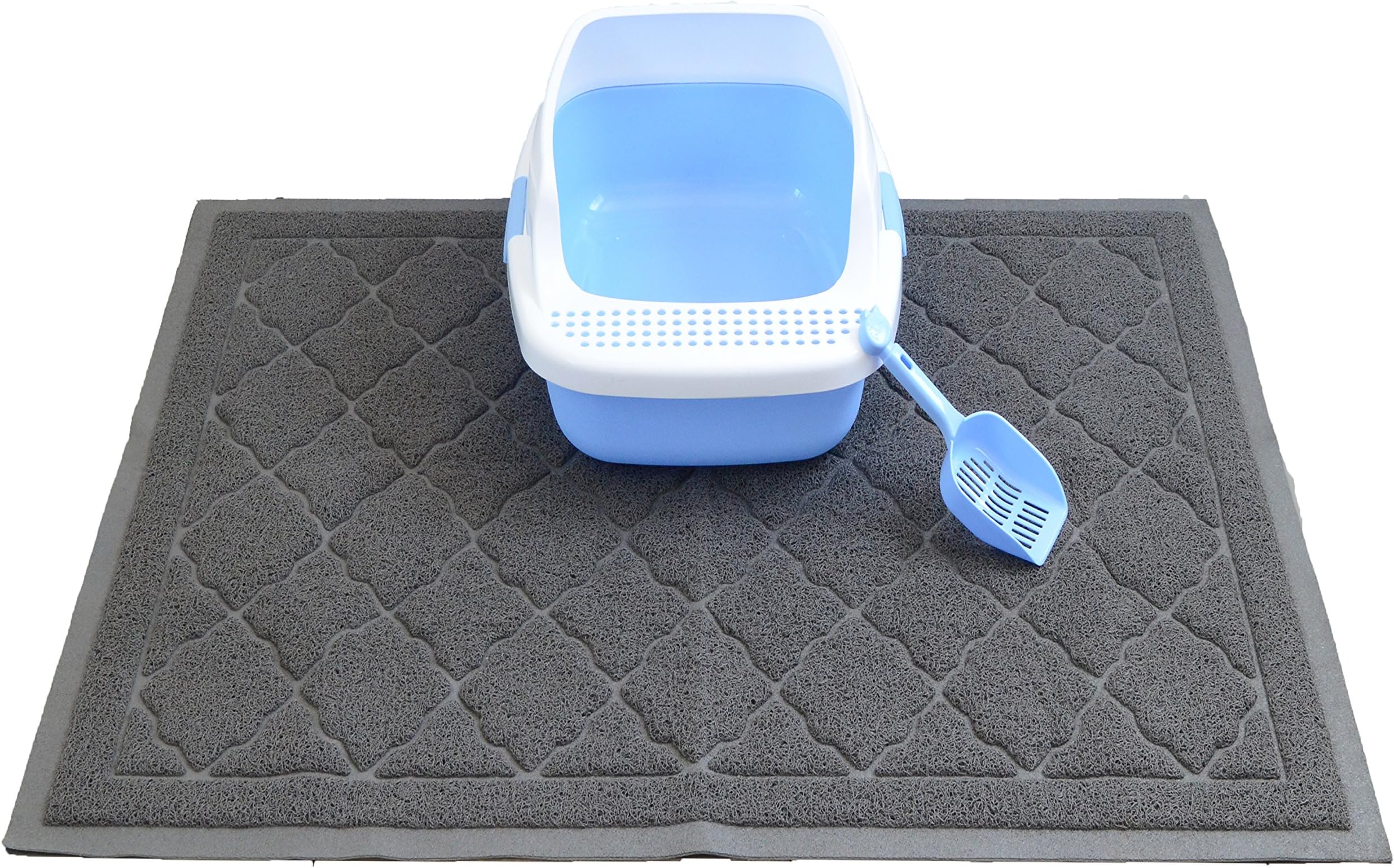 FatCatMats Giant Cat Litter Mat 3 ft x 4 ft | Easy Cleanup, Stops Litter Tracking, Extra Thick, Soft on Cat's Paws, Non-Toxic, Modern Design, Washable (Charcoal Grey)