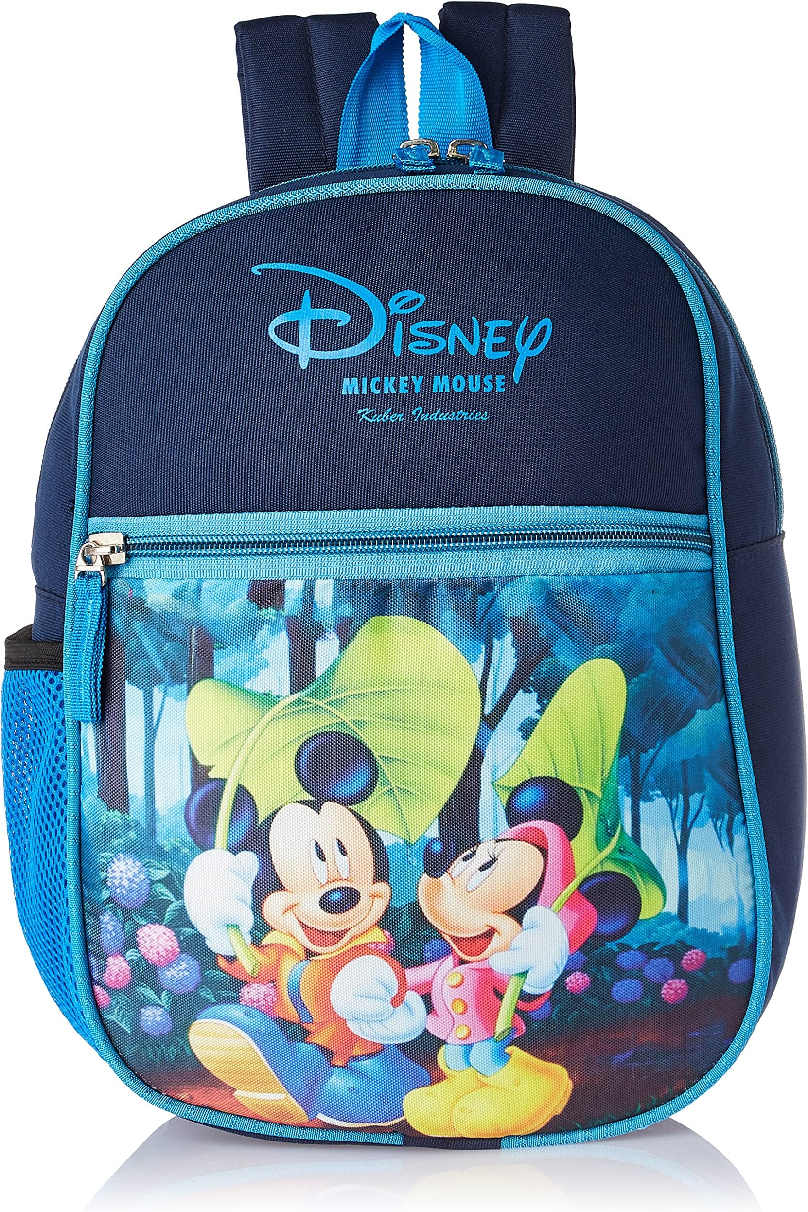 Kuber Industries Polyester Disney Print Unisex School Bag|Kids School Backpack|School Bag for Girls, Boys|Disney Mickey Minnie|Blue