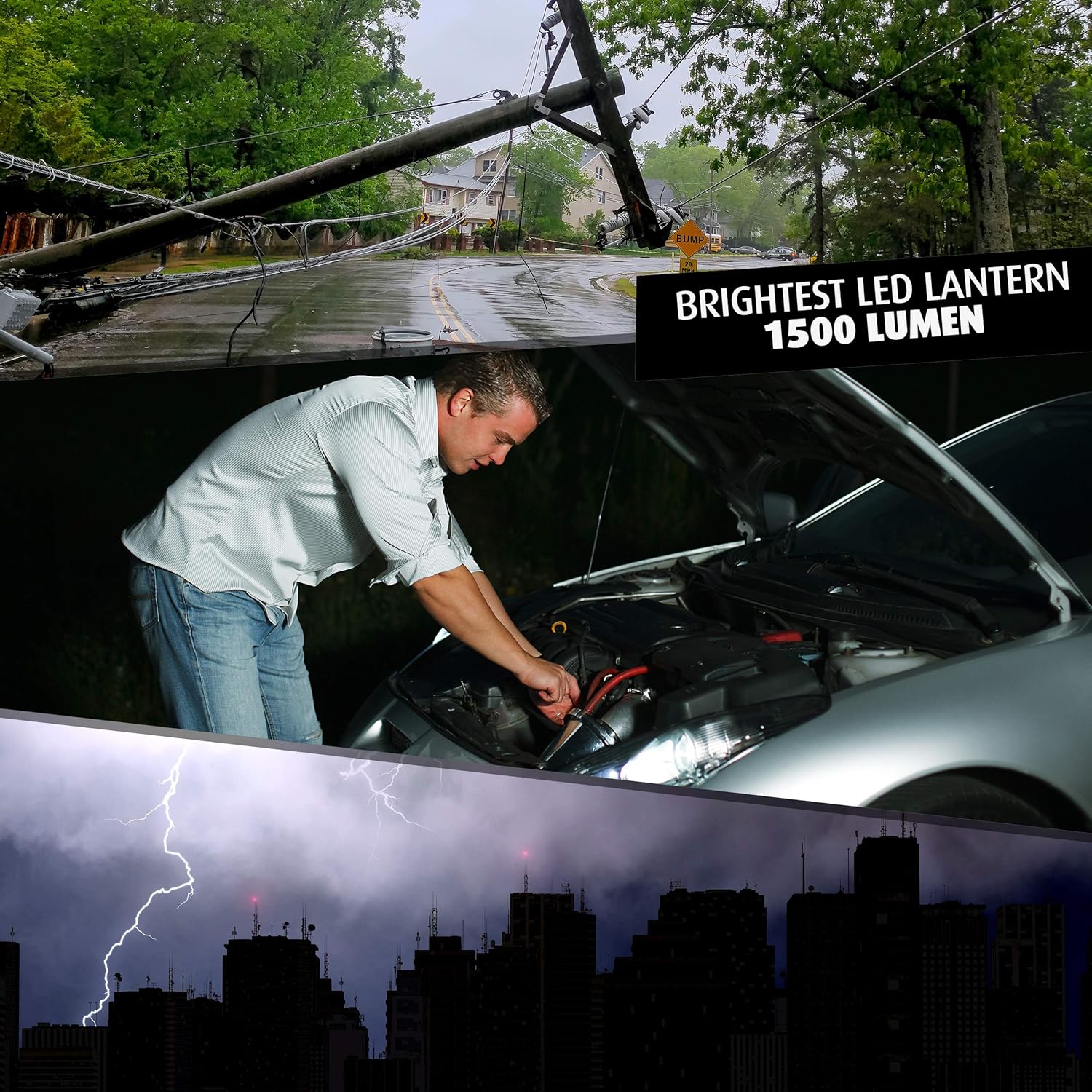 Blazin' Sun 1500 Lumen | Led Lanterns Rechargeable with Powerbank | Hurricane, Emergency, Storm, Power Outage Light | 85 Hour Runtime (Teal) - - 