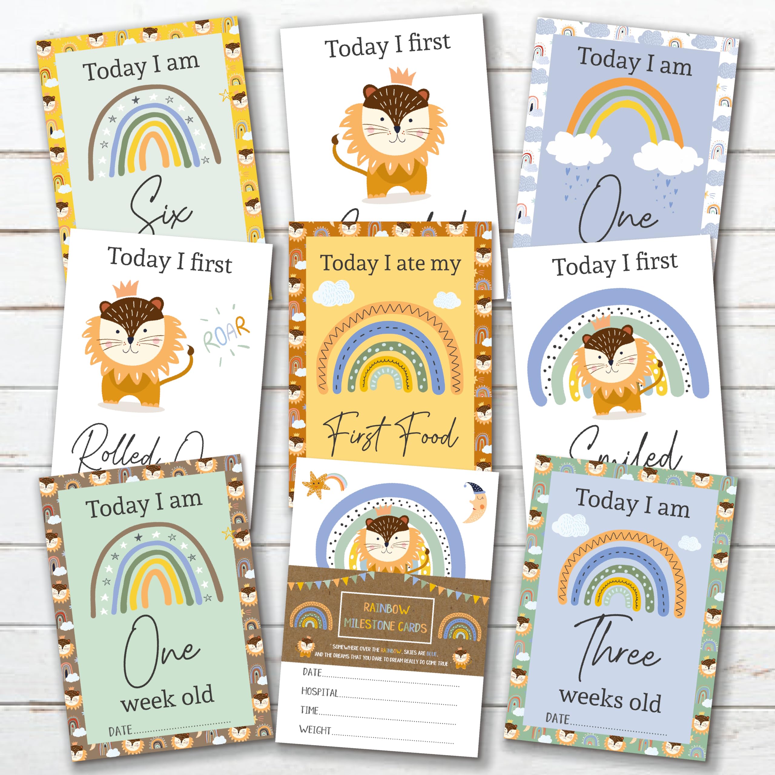 Personal Moments Men's Personal Mots Baby Jungle Milestone Cards • Baby Shower Milestone Cards Gift • Rainbow Milestone Cards • Baby Boy Memory Milestone Cards • Safari Theme Baby Cards • Jungle Theme Milestone Cards