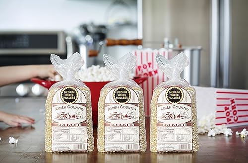Miniatura 35 de Amish Country Popcorn Bolsa de 6 libras Granos de palomitas de maíz blancos medianos Anticuados, sin OMG y sin gluten