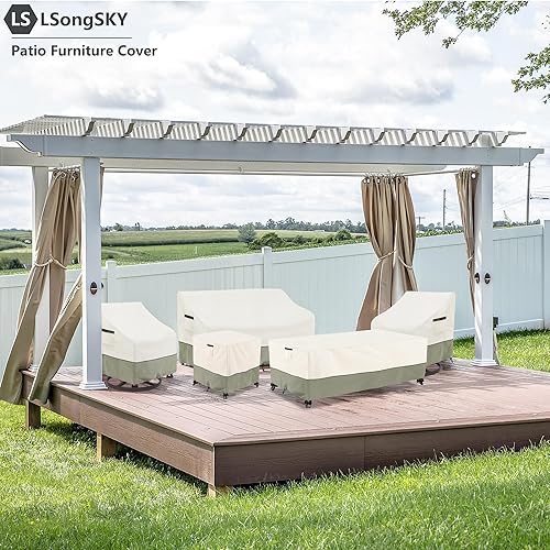 Miniatura 6 de Funda para sofá de 3 plazas para patio de 3 plazas, funda para sofá para exteriores de hasta 79 pulgadas de ancho x 38 pulgadas de profundidad x 35