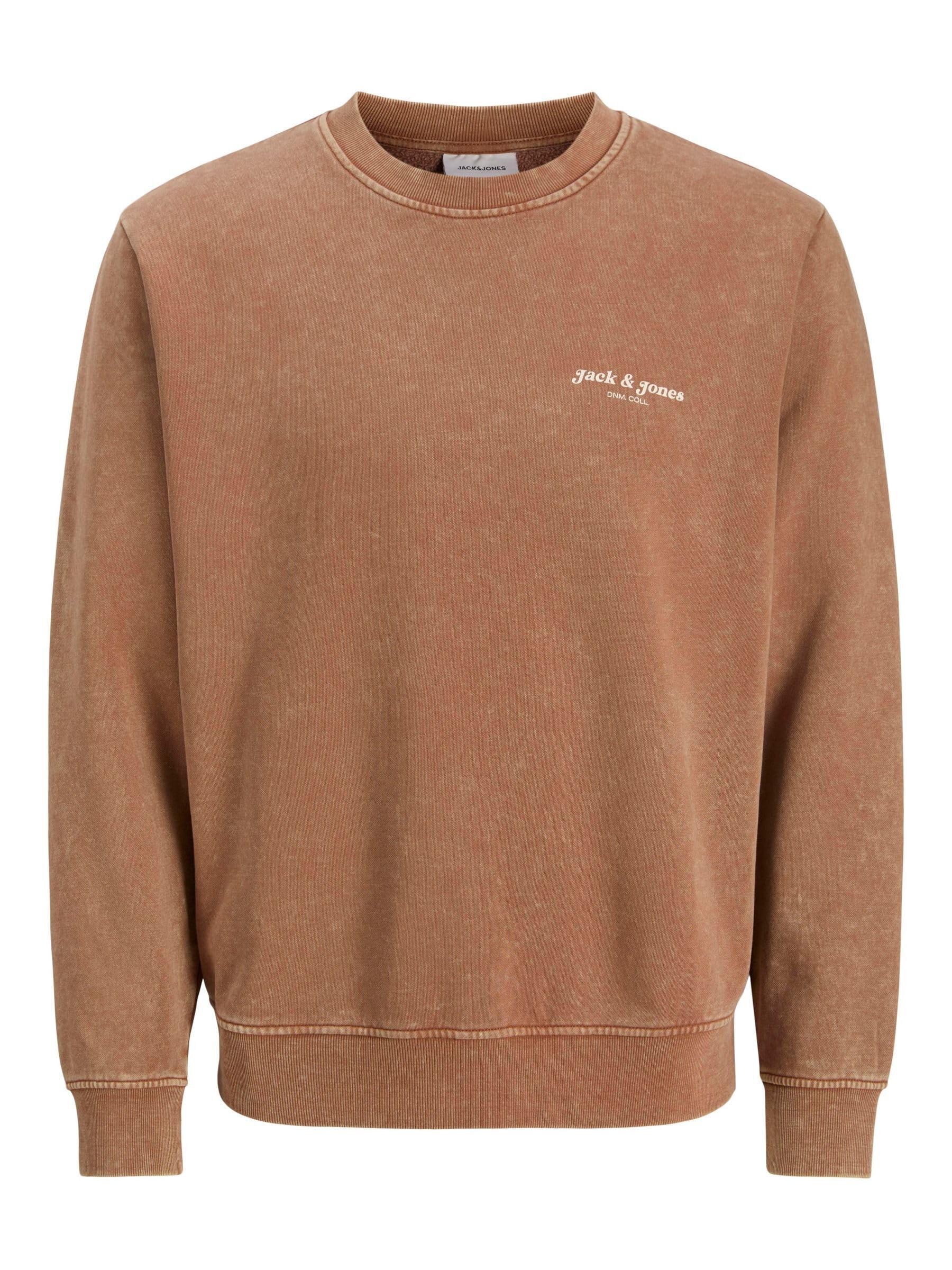JACK & JONES Jjedover Print Sweat Crew Neck, Monks Robe, M