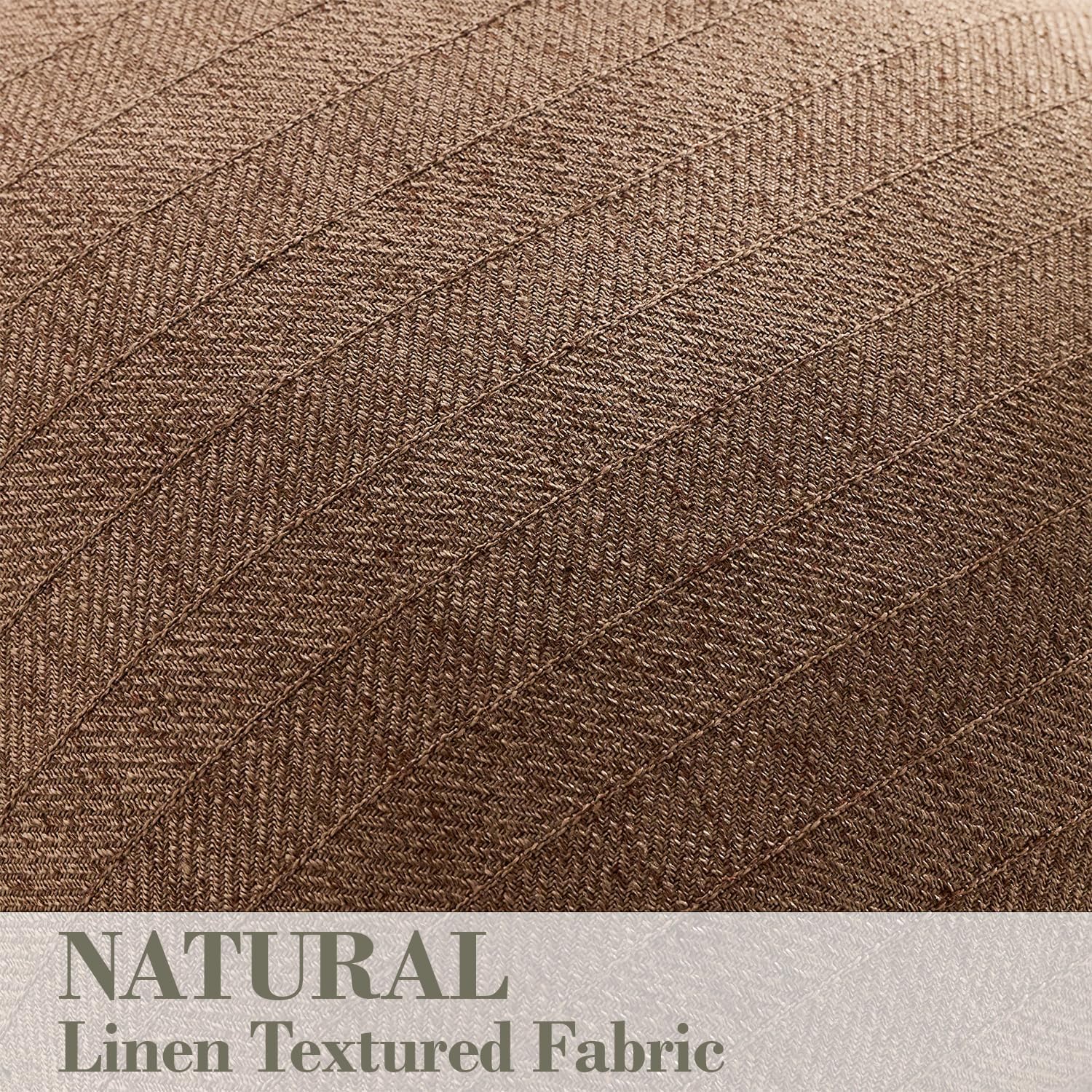 26x26 Linen Euro Sham Pillow Covers Brown Pack of 2 Farmhouse Boho Neutral Accents Striped Textured Square Decorative Throw Pillow Cases for Living Room Couch Bed Home Decor