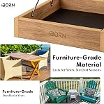 IBorn Platform Bird Feeper Feeder Feeders pour l'extérieur Pendu pour extérieur Flat Birdfeeper Tray avec une grande capacité 3LBS, WPC Plastique recyclé & Cedar look, étanche, 10.6"x10.6", brut