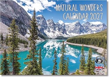 Calendar 2027 UK Natural Wonders 2027 Calendar uk. One Month to View. A3 when open. Wall Calendar by Absolutely Yours.