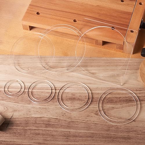 Miniatura 2 de Paquete de 7 plantillas de incrustaciones de círculo grande  Plantillas decorativas para enrutador y carpintería -2