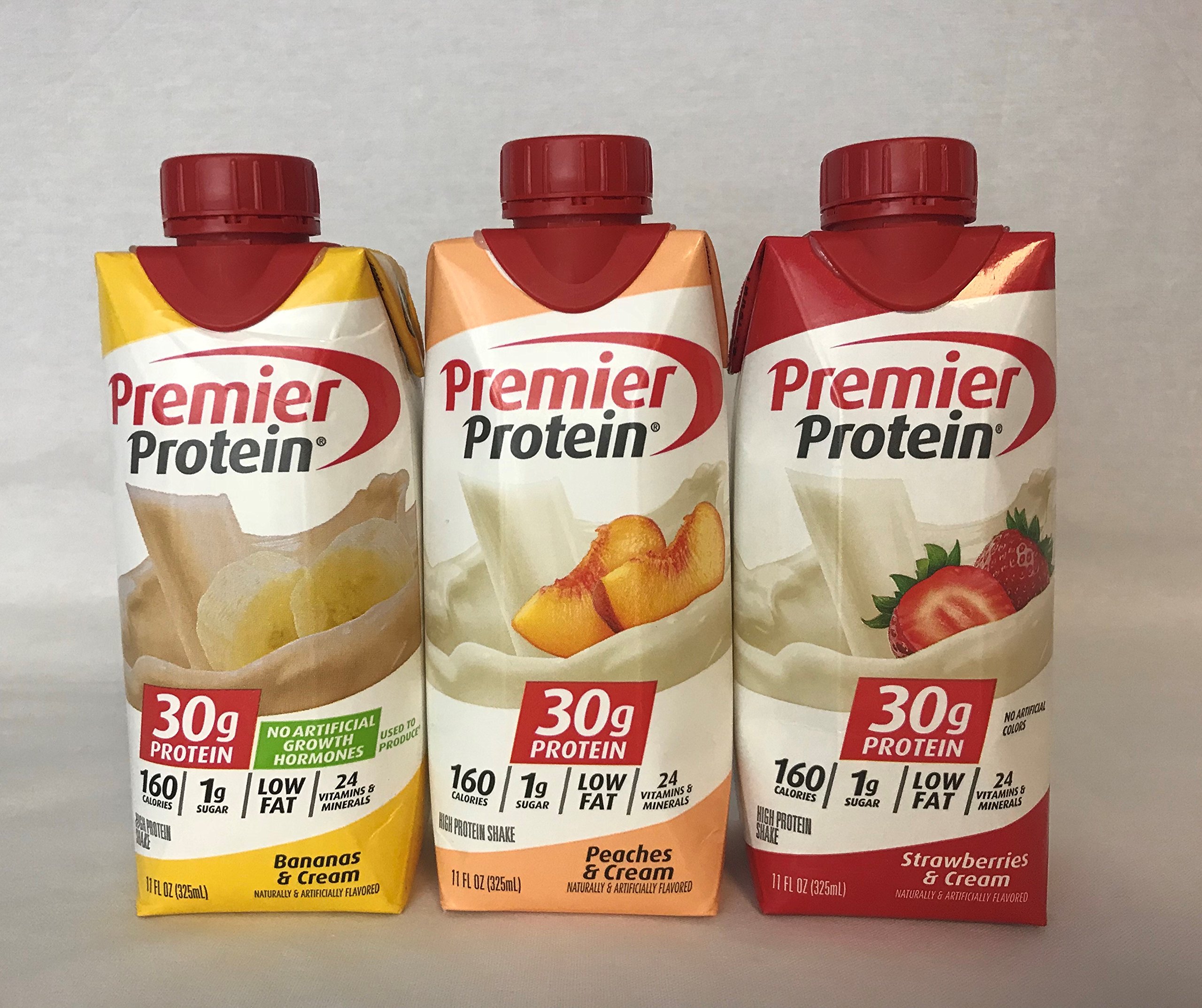 Buy Premier Protein High Protein Shakes 4 Bananas & Cream, 4 Peaches