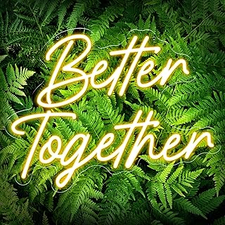 Better Together Neon Sign - Neon Better Together Signs with Dimmable Switch | Neon Wedding Signs for Engagement Party Decorations, Anniversary, Bridal Shower Backdrop Decor (Warm White)