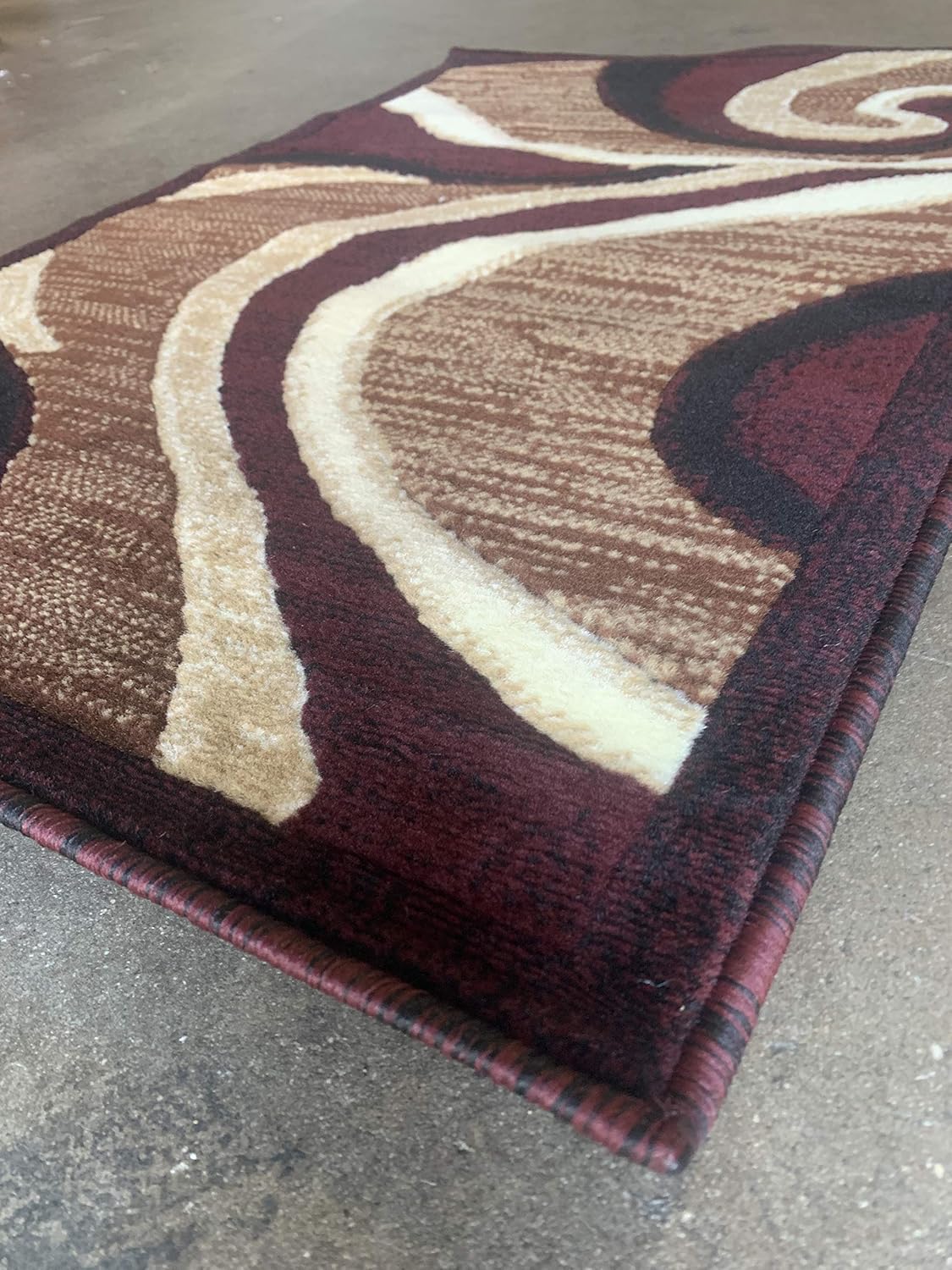 Americana Modern Area Rug Door Mat Design Burgundy#144 (2ftX3ft)