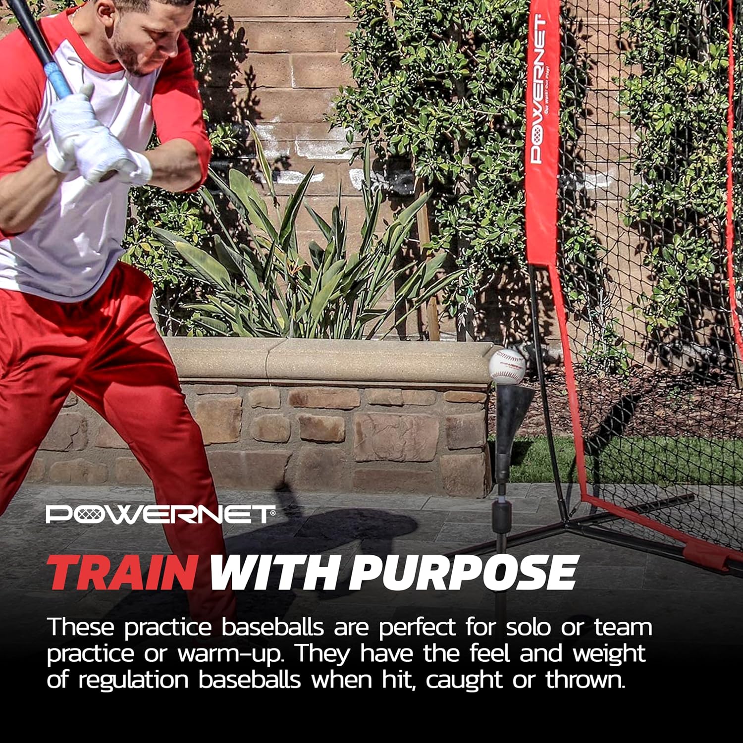 PowerNet Competition & Recreation Baseballs, 12-Pack Baseballs, Recreation Grade and Competiton Regulation Size Balls, Portable Pitching & Batting Practice Equipment