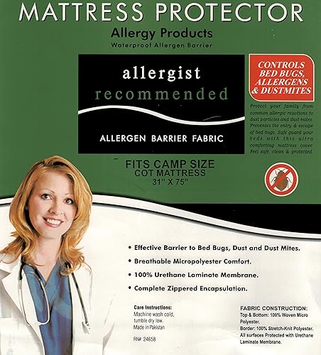 Miniatura 2 de Suave micro poliéster tamaño cuna transpirable cómodo colchón cama protector de insectos se adapta al tamaño de campamento Matteress 31 x 75