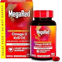 Vista 25 de MegaRed - Aceite de krill Omega-3 350mg cápsulas blandas (130 unidades en una botella), ácidos grasos omega-3 EPA y DHA sin regusto a pescado a