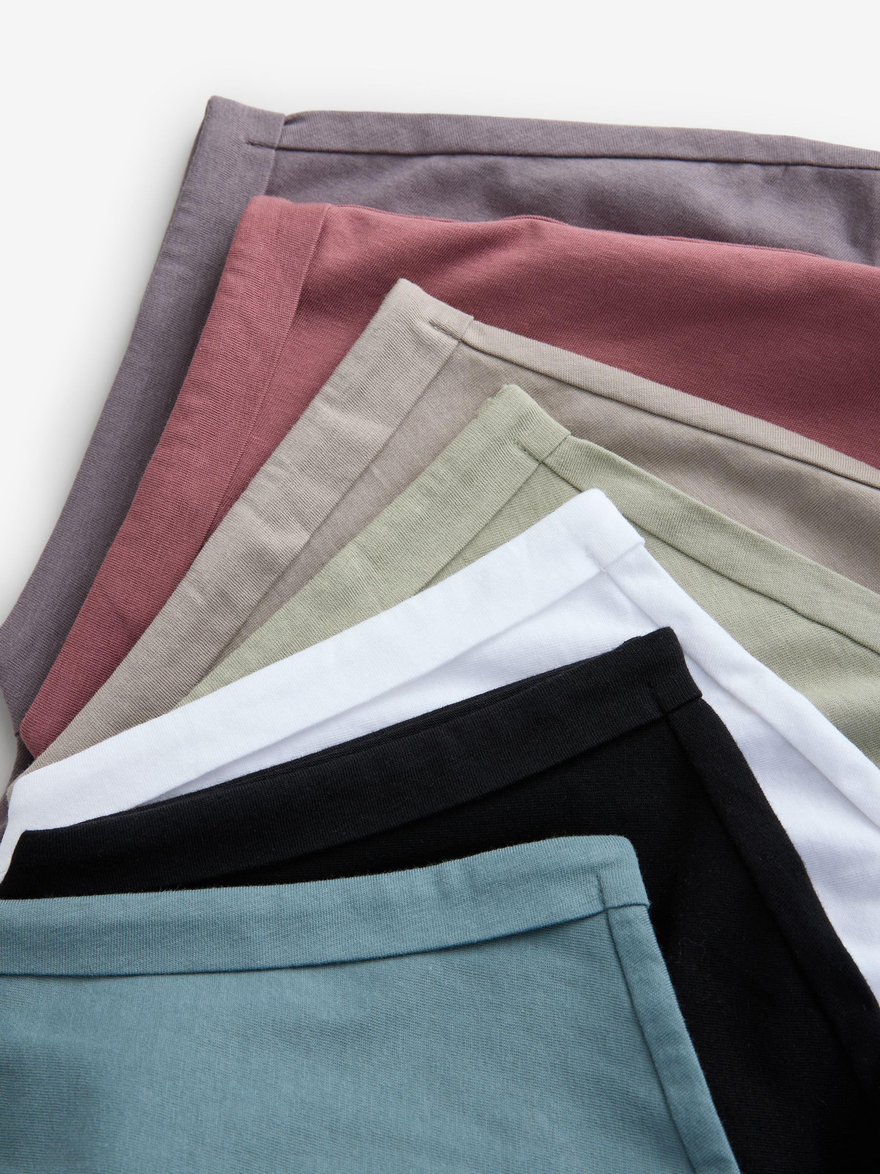 NEXT Damen T-Shirts mit überschnittenen Schultern aus 100% Baumwolle, 7er-Pack