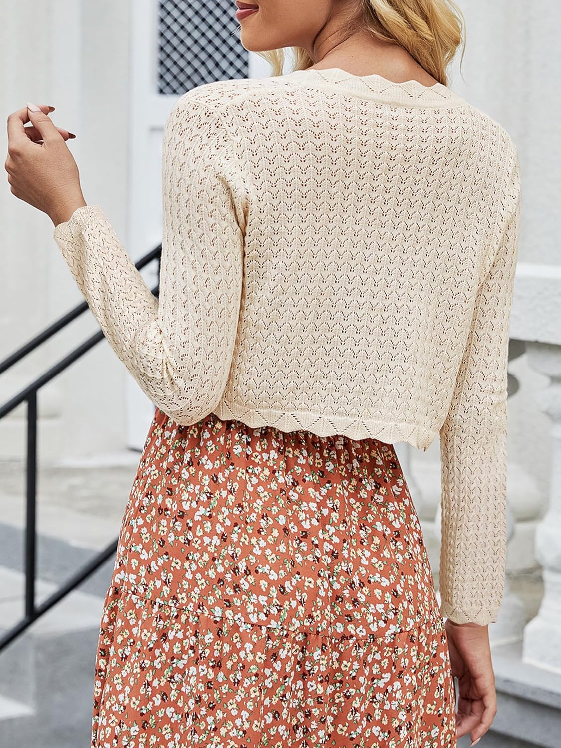 Women's Bolero Shrug Cropped Cardigan Knit Sweaters Open Front Casual Elegant Jacket for Dresses - Image 6