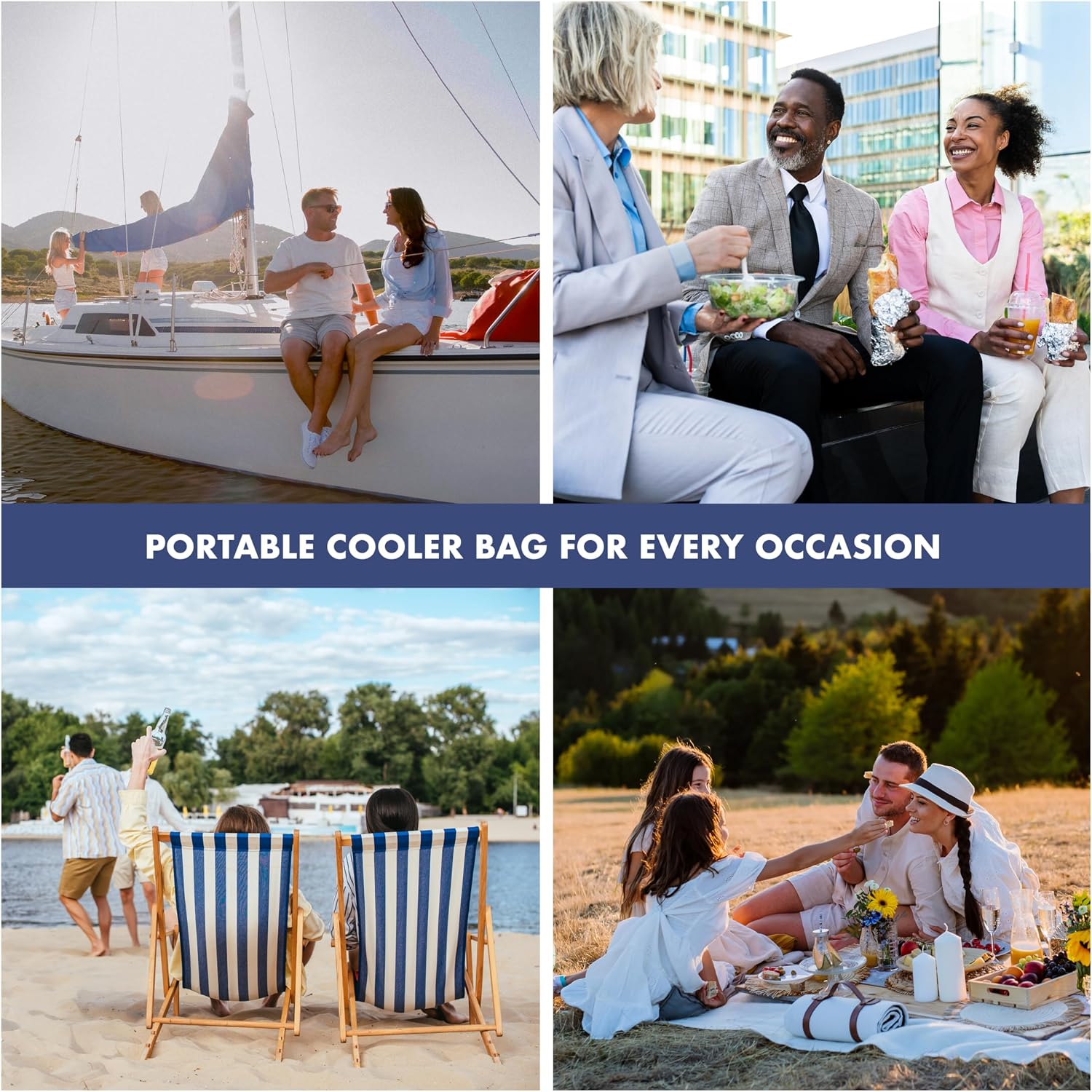 Fit & Fresh Beach & Boat Cooler Collection – Insulated, Leakproof, Water-Resistant Totes & Lunch Bags for Summer, Pool & Travel