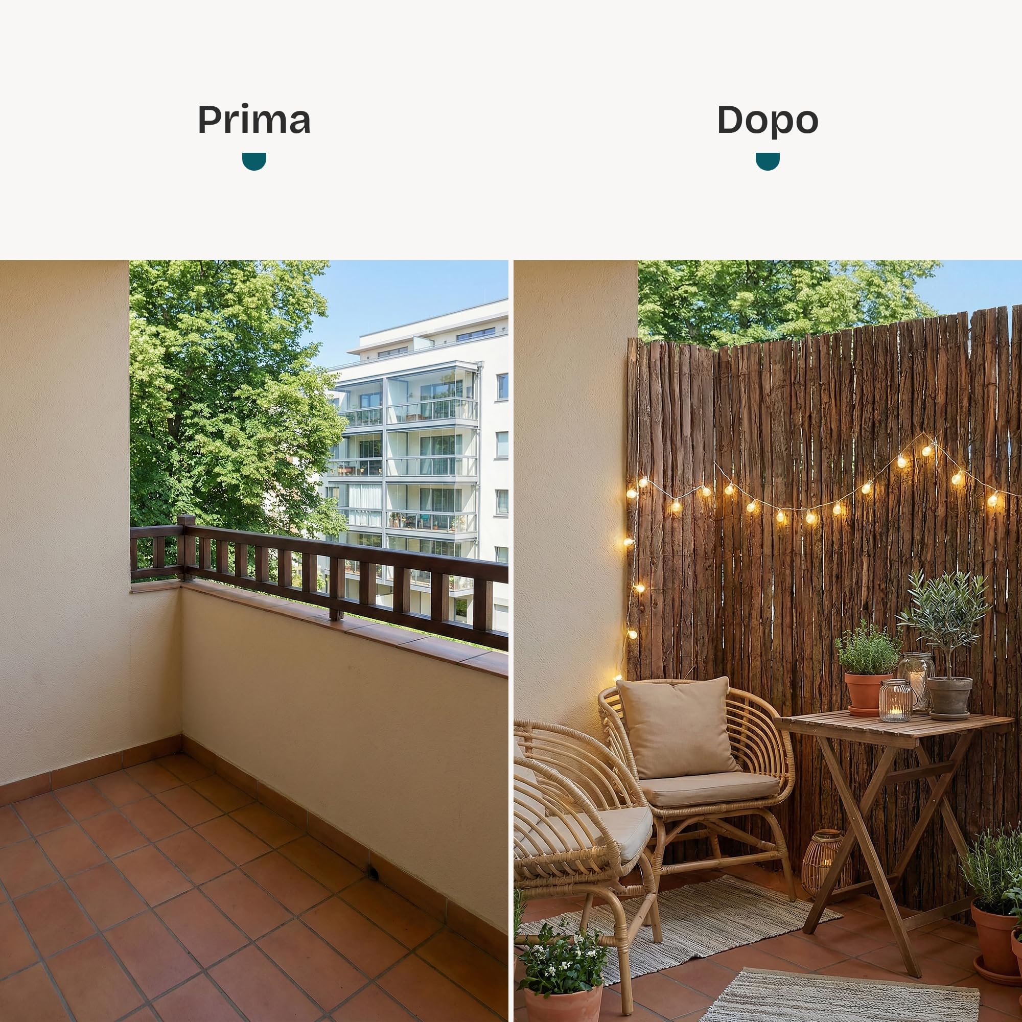 casa.pro Recinzione Corteccia Albero a Rotolo 500x150 cm | Schermatura a Tappetino, Divisorio per Giardino Parchi, Protezione Privacy, Leggera