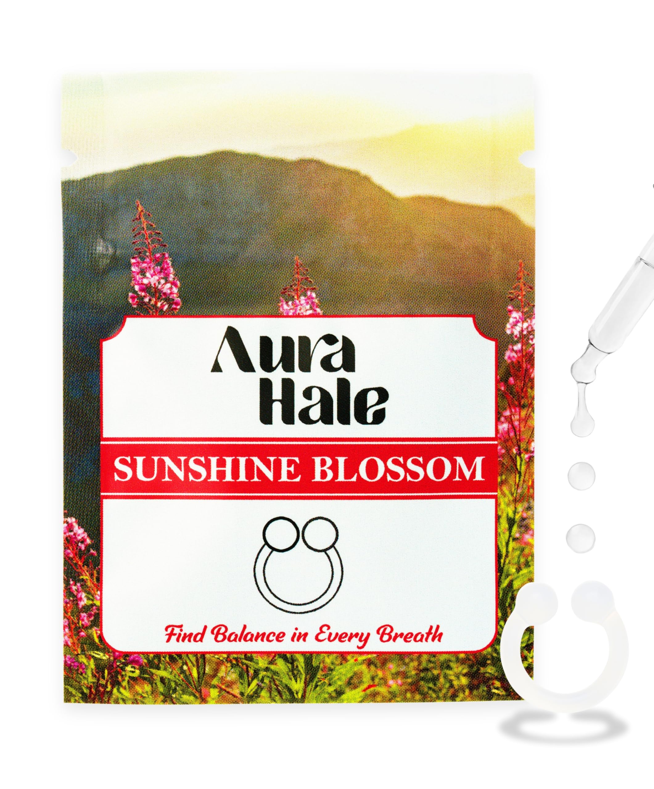 Aurahale Transparent Nasal Diffuser Ring – Sunshine Blossom Scent For Radiant Mood, Hormonal Balance & Inner Harmony | Wearable Aromatherapy | Medical-Grade Silicone | Organic Essential Oil Infused